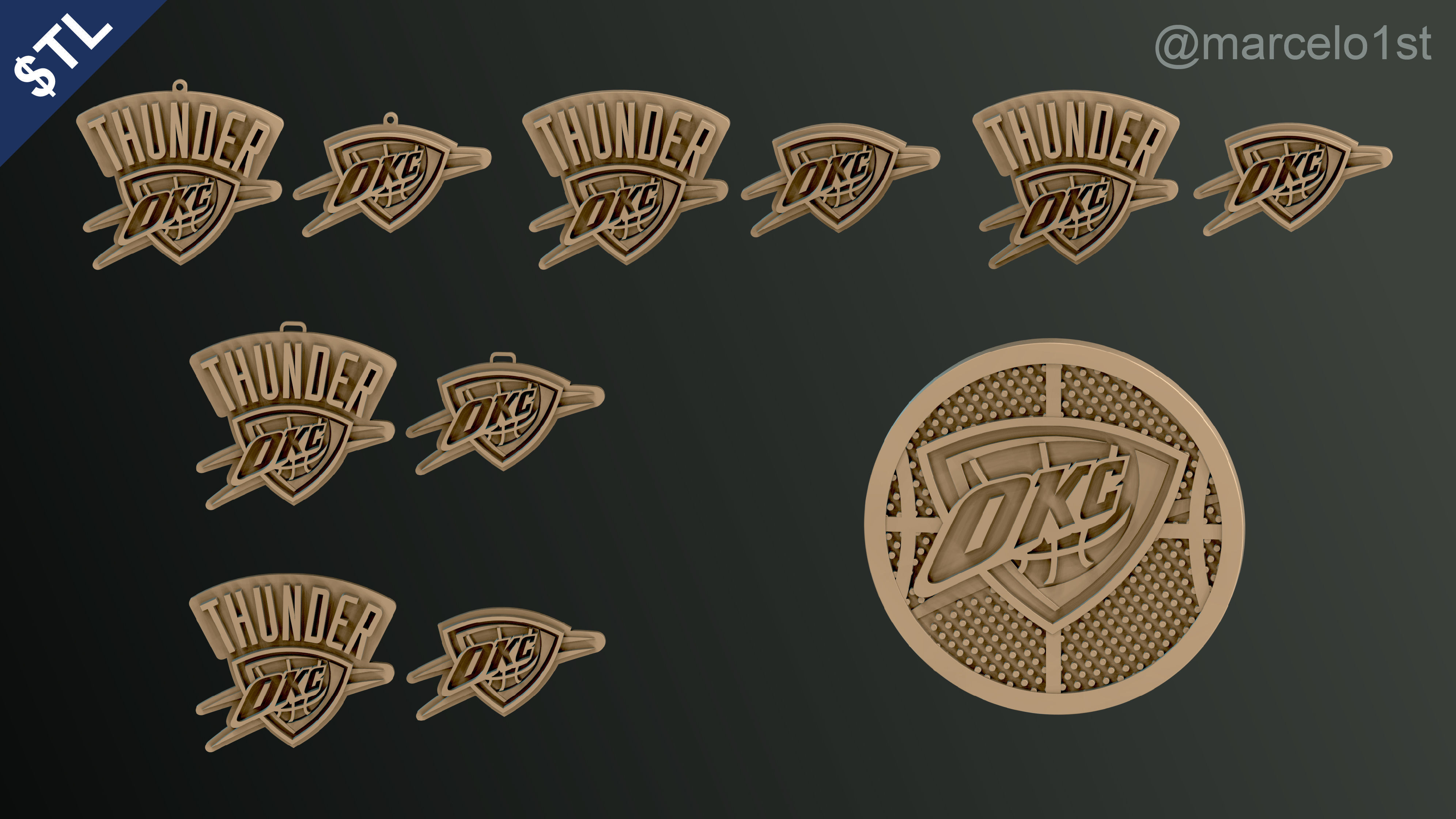 NBA NORTHWEST - Oklahoma City Thunder Pack 3D print model_6