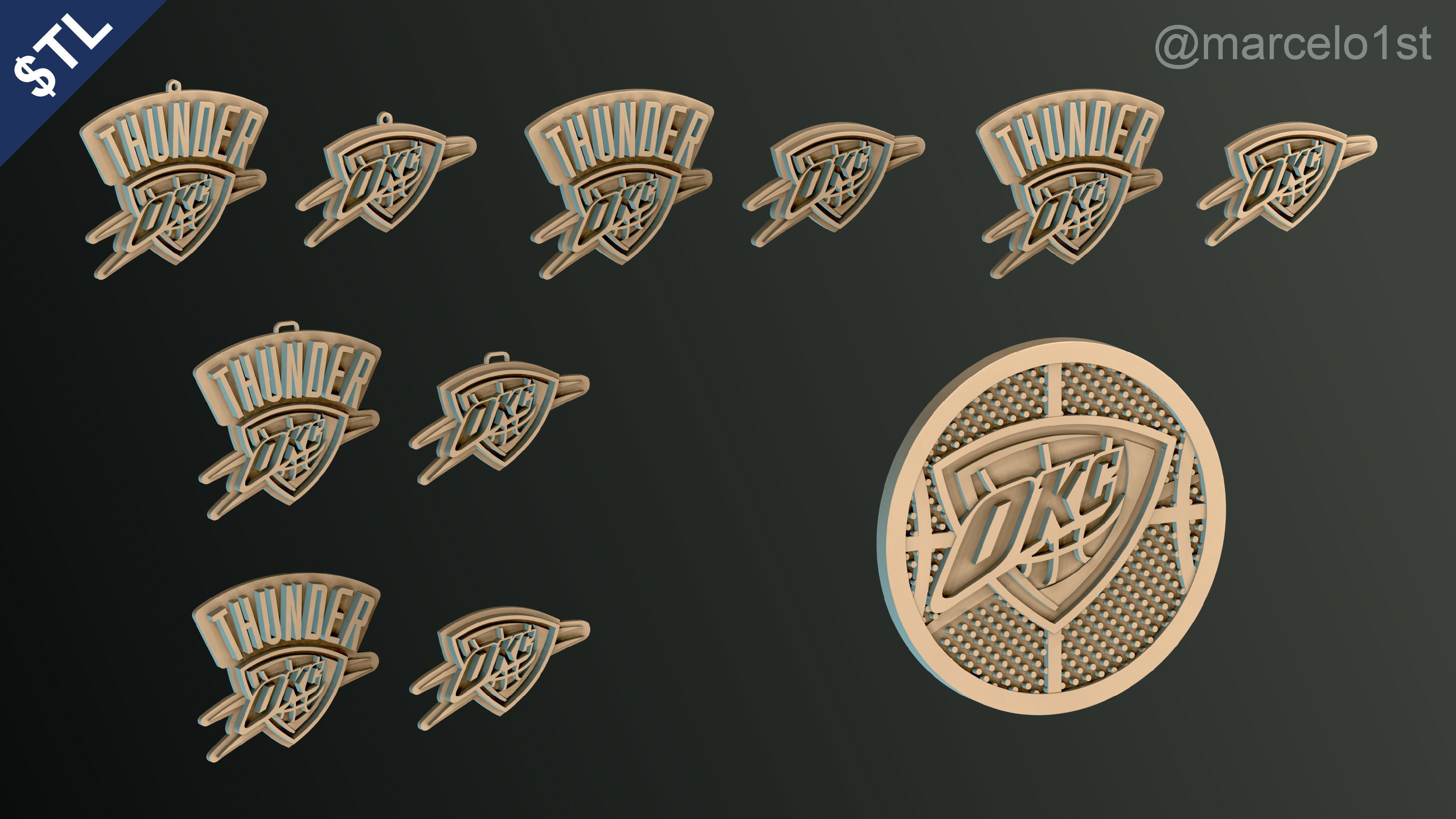 NBA NORTHWEST - Oklahoma City Thunder Pack 3D print model_35