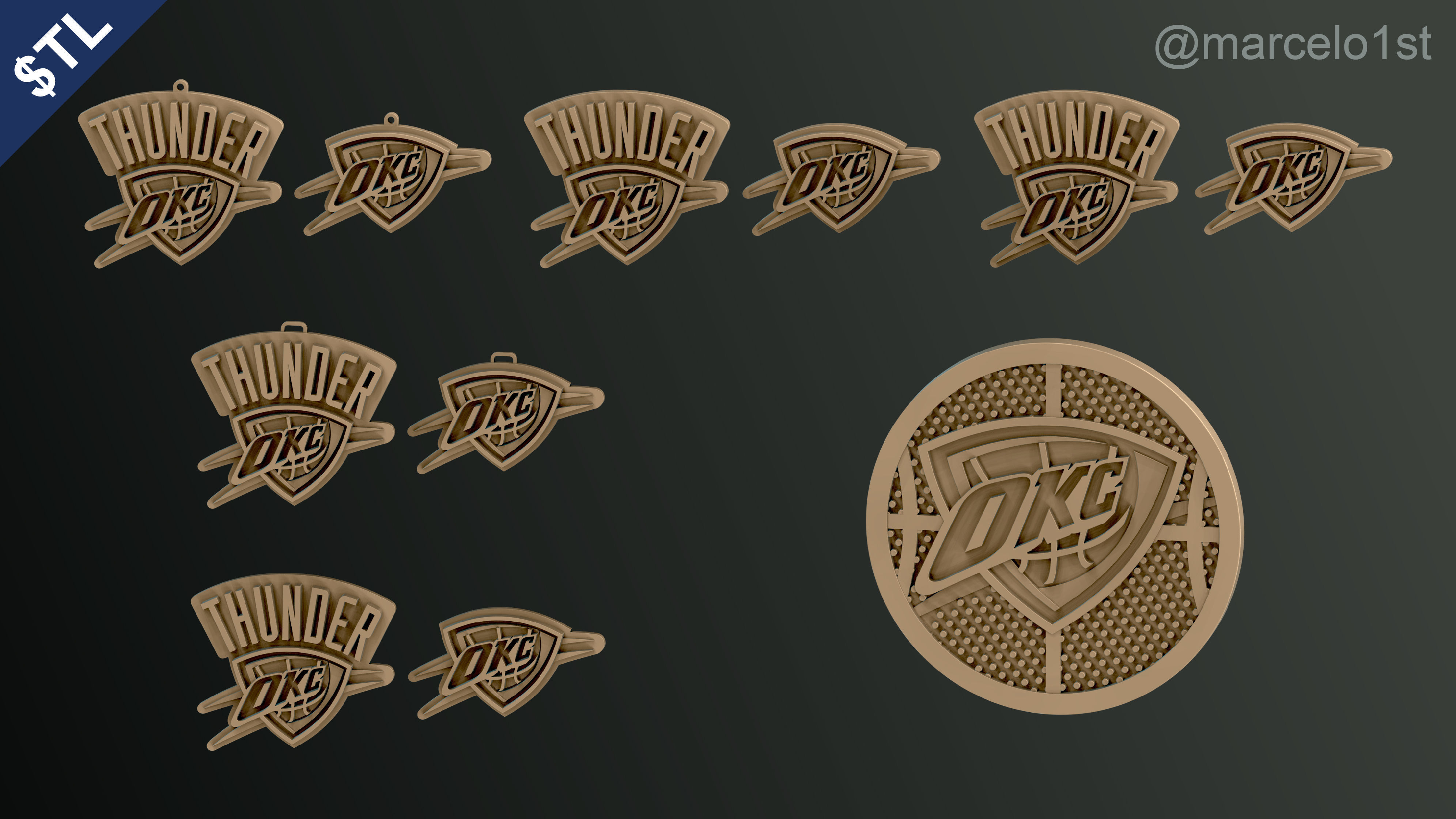NBA NORTHWEST - Oklahoma City Thunder Pack 3D print model_7