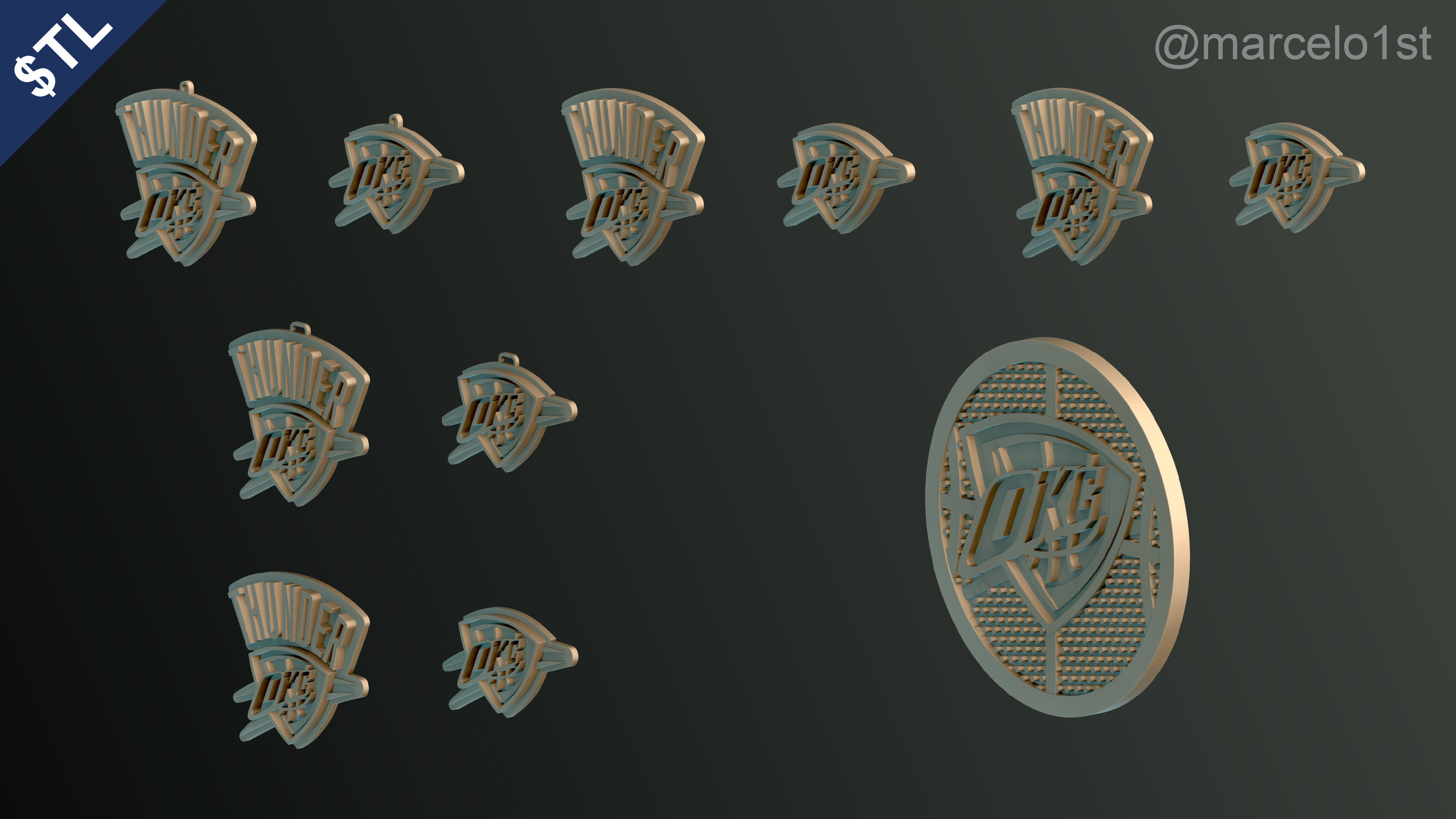NBA NORTHWEST - Oklahoma City Thunder Pack 3D print model_12