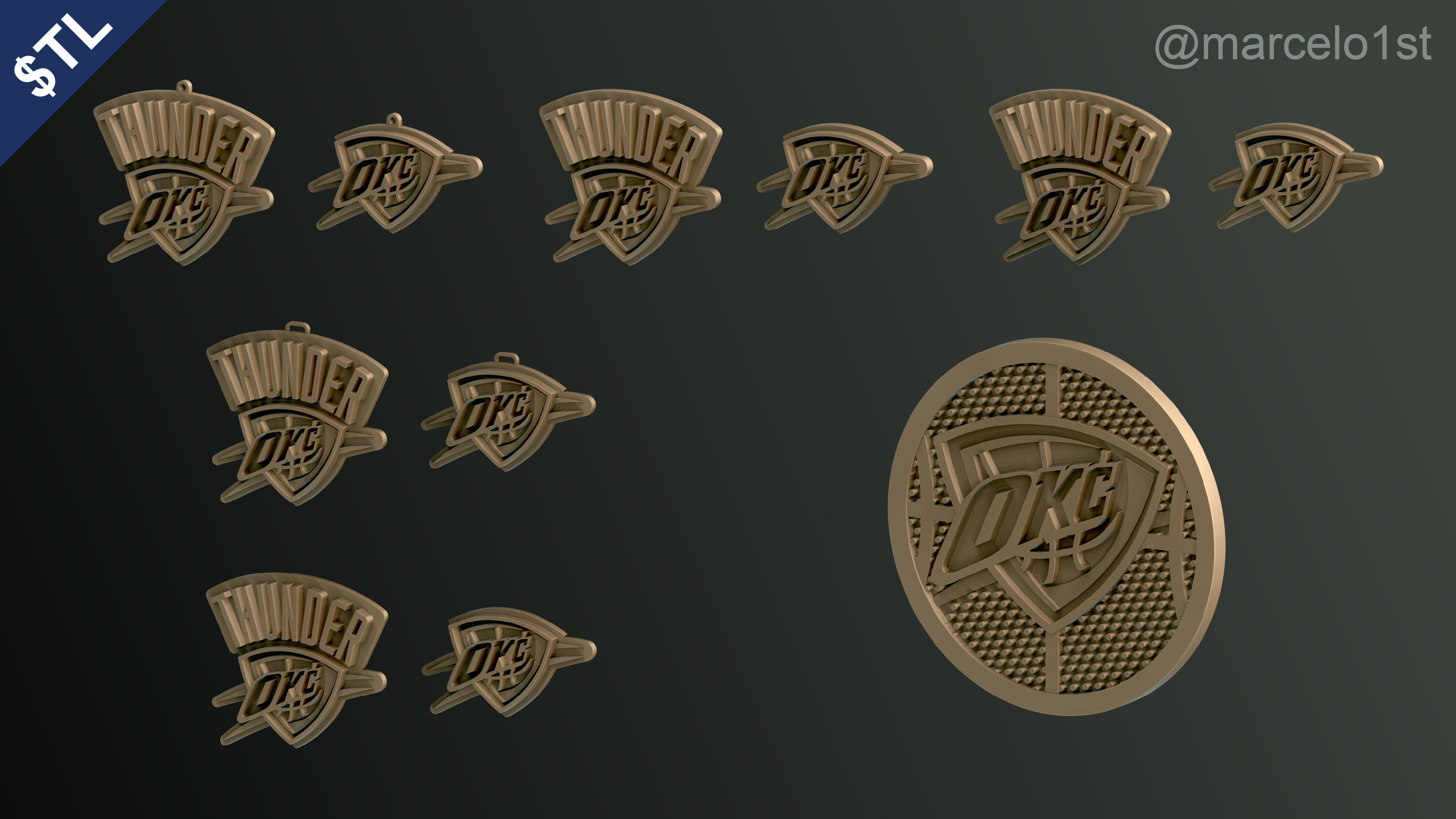 NBA NORTHWEST - Oklahoma City Thunder Pack 3D print model_10
