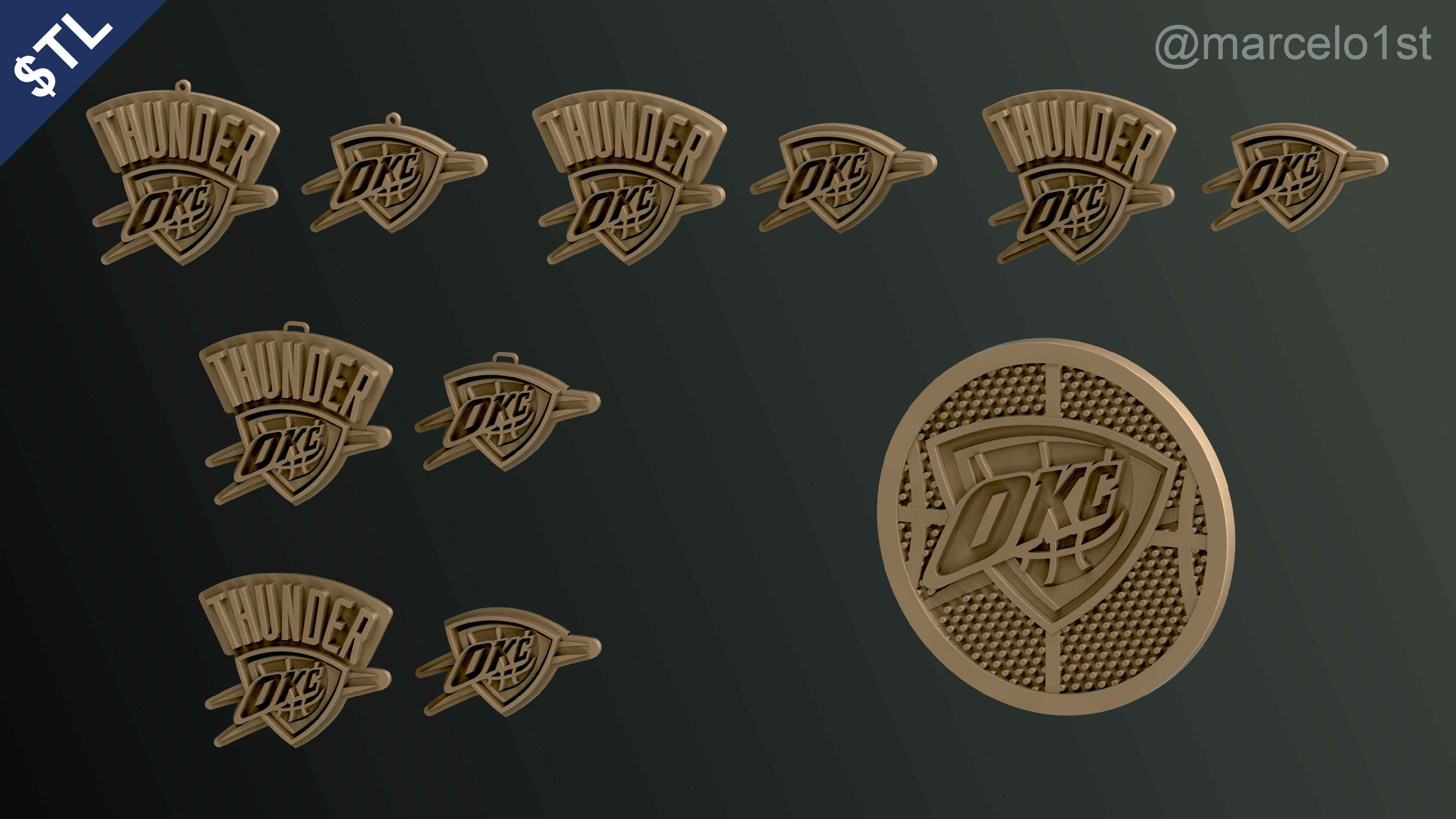 NBA NORTHWEST - Oklahoma City Thunder Pack 3D print model_9