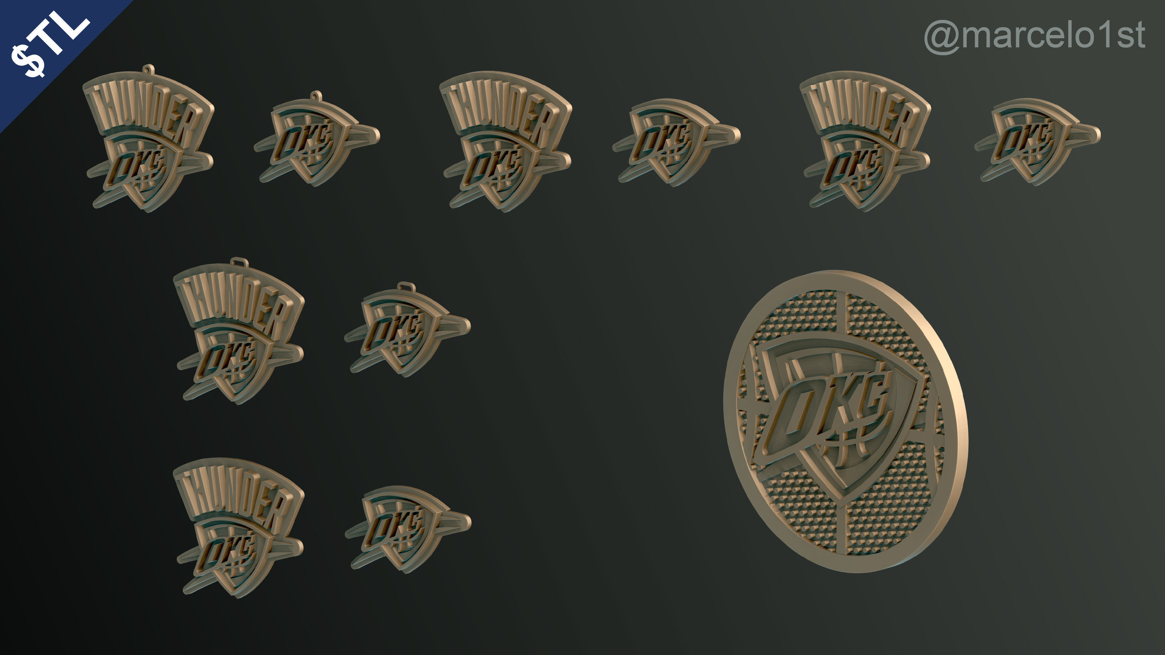 NBA NORTHWEST - Oklahoma City Thunder Pack 3D print model_11