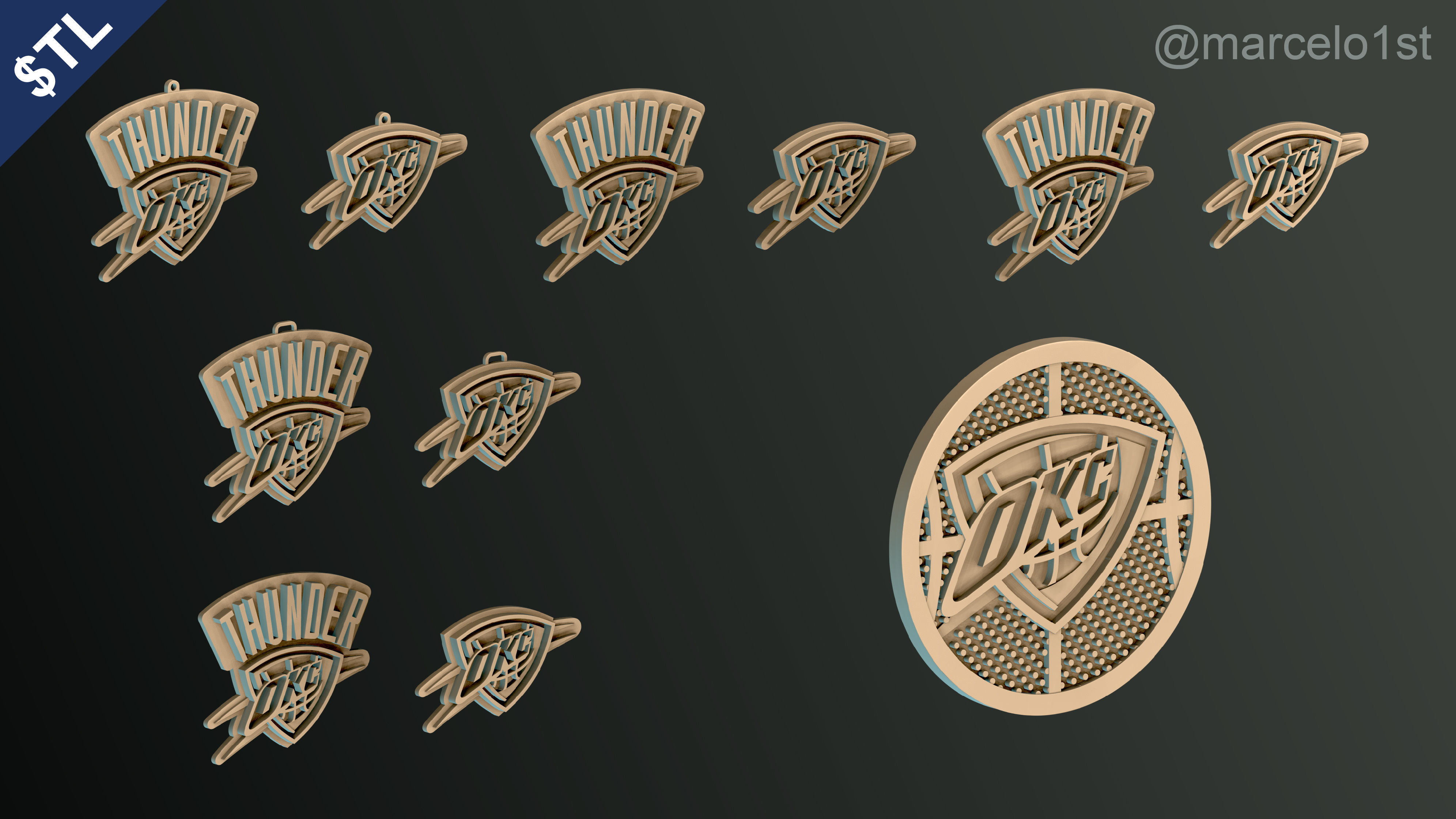 NBA NORTHWEST - Oklahoma City Thunder Pack 3D print model_34