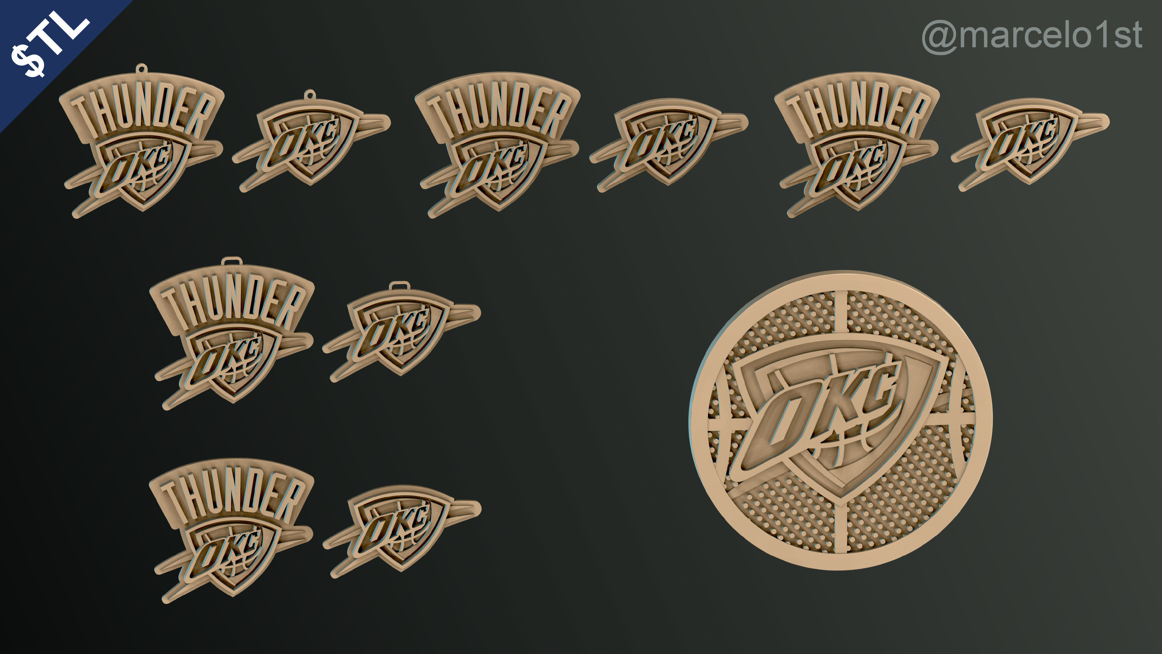 NBA NORTHWEST - Oklahoma City Thunder Pack 3D print model_38
