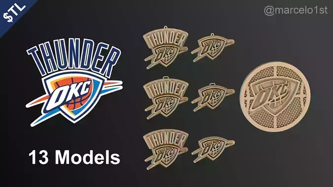 NBA NORTHWEST - Oklahoma City Thunder Pack 3D print model