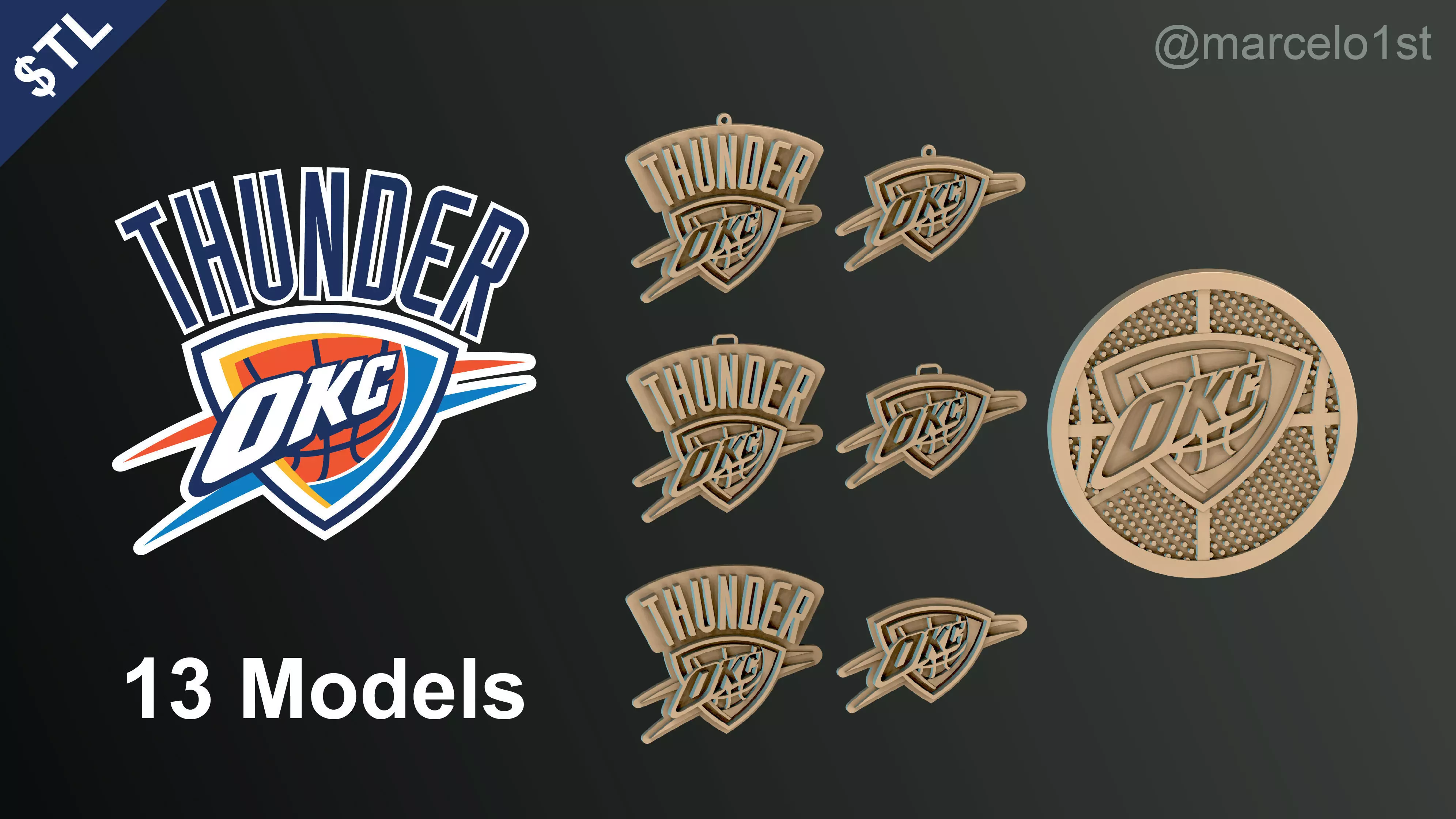 NBA NORTHWEST - Oklahoma City Thunder Pack 3D print model_0