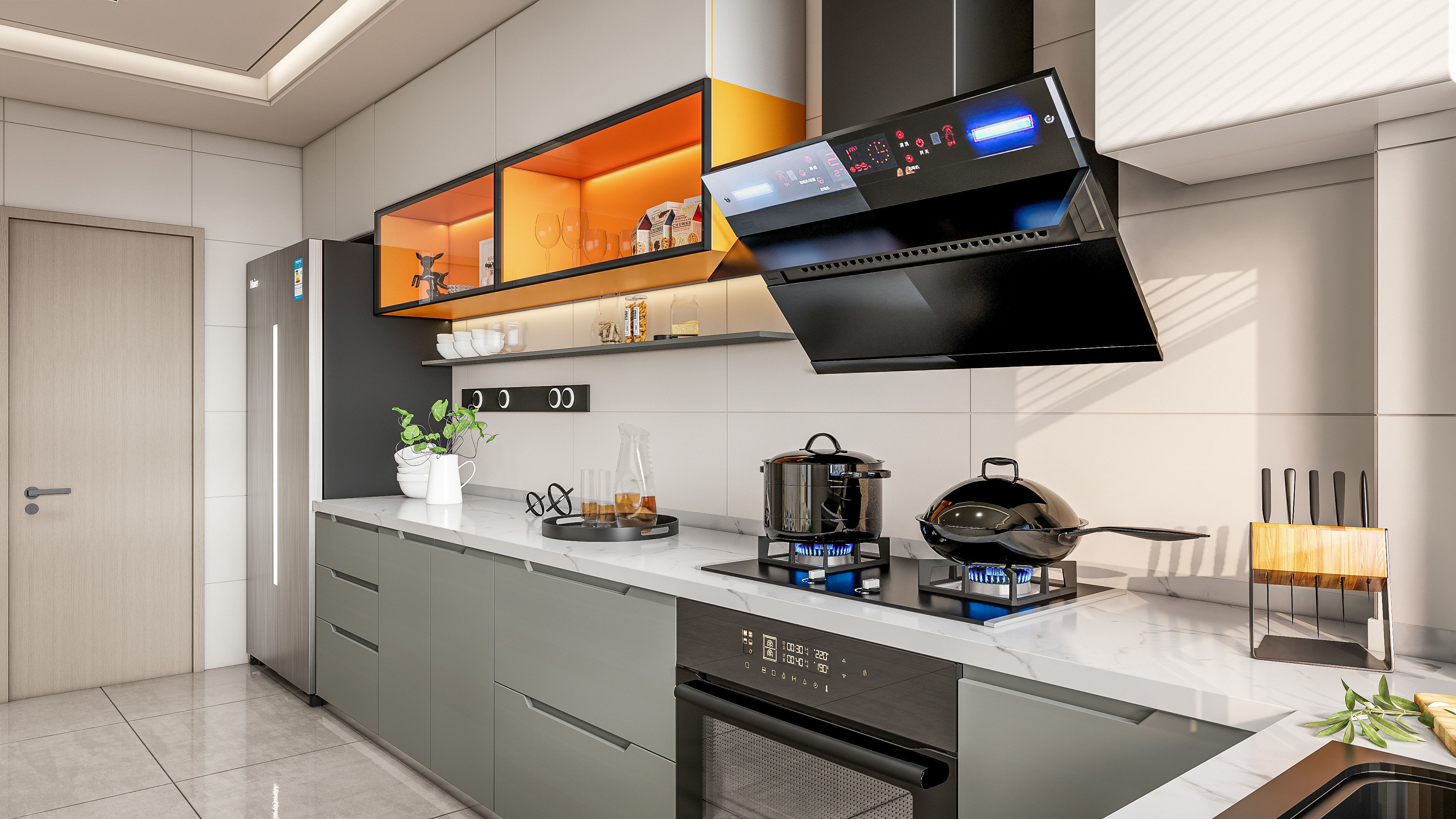 Kitchen Modern interior 0053 3D model_19