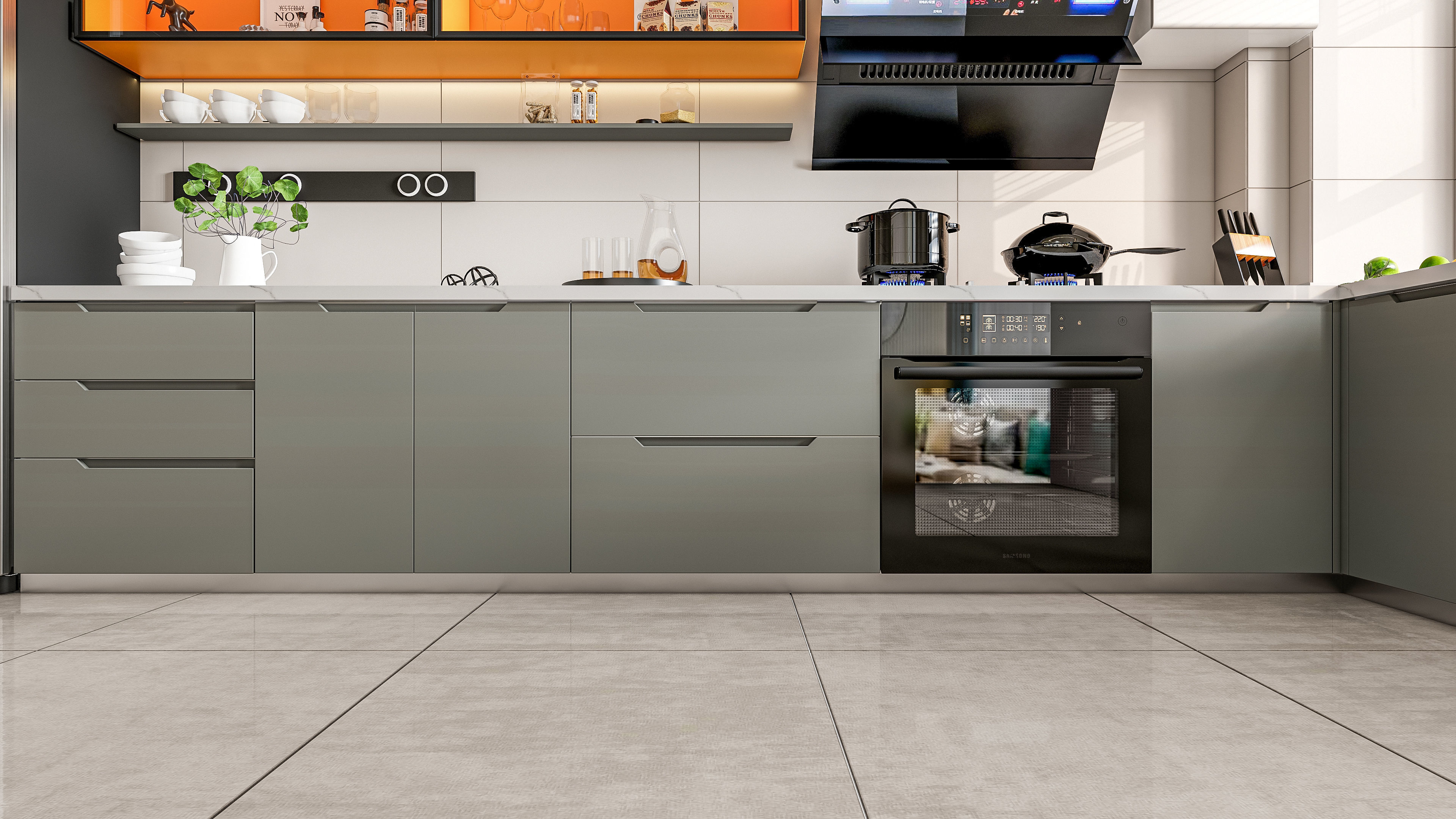 Kitchen Modern interior 0053 3D model_17