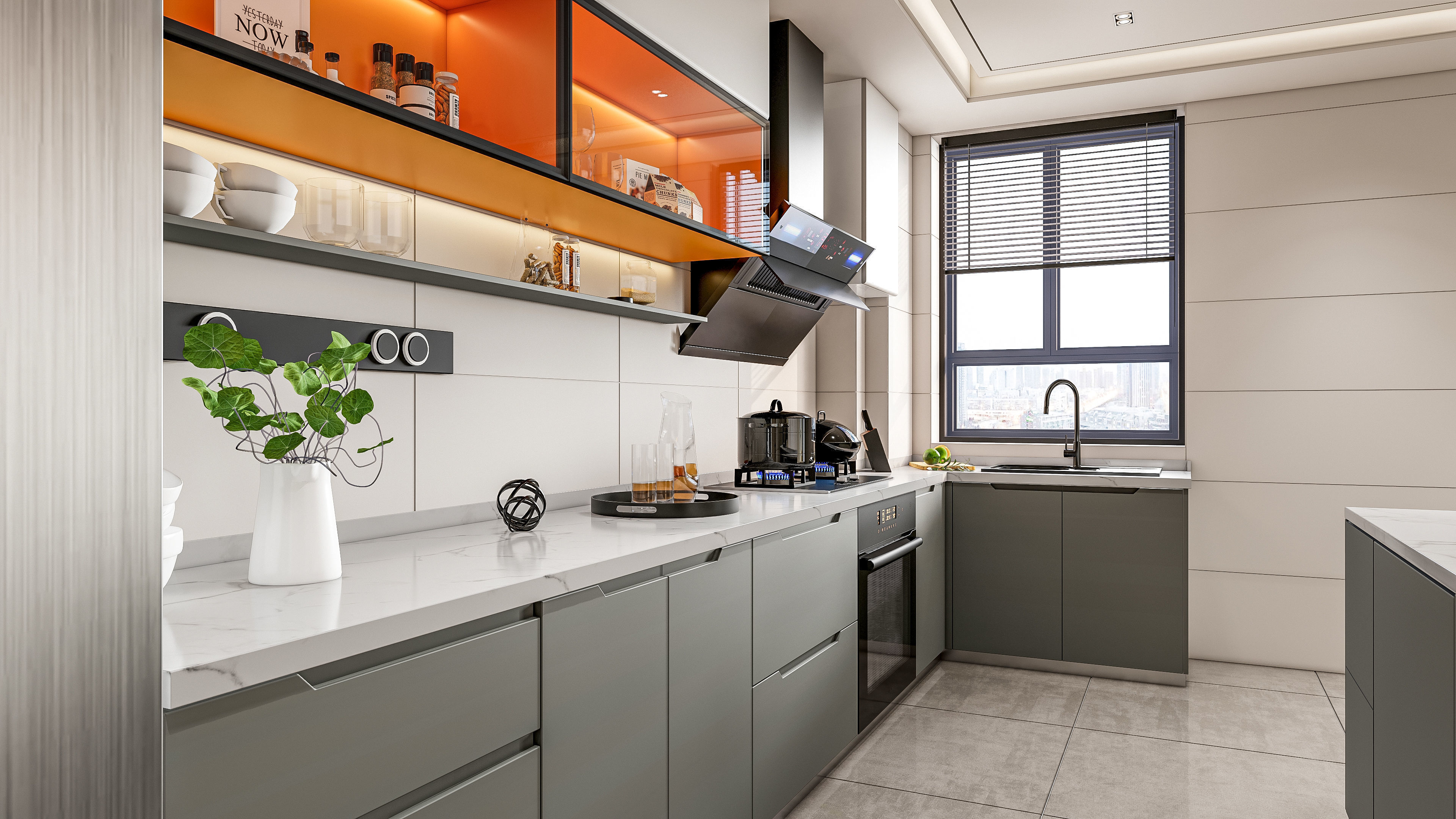 Kitchen Modern interior 0053 3D model_15