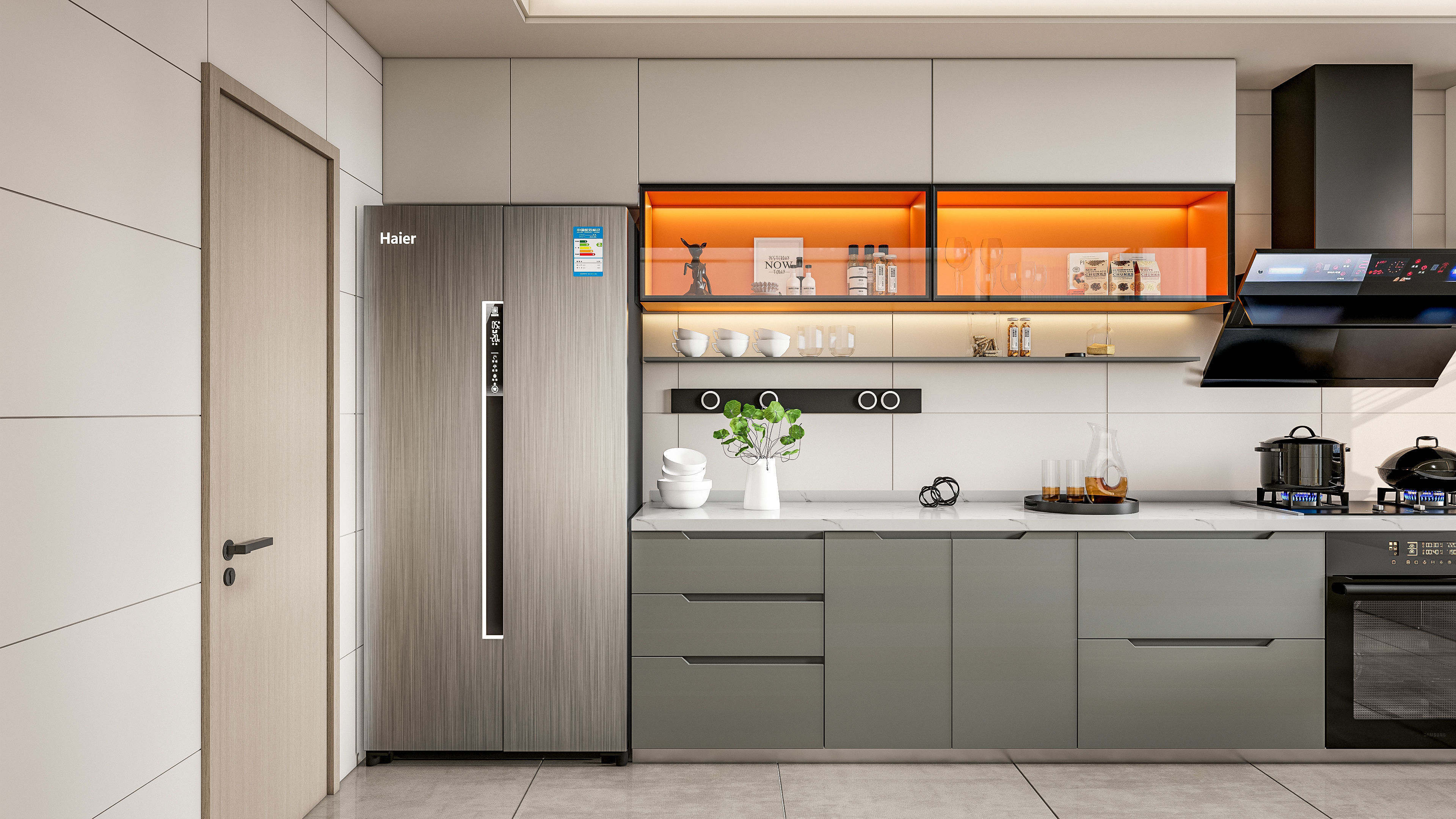 Kitchen Modern interior 0053 3D model_11