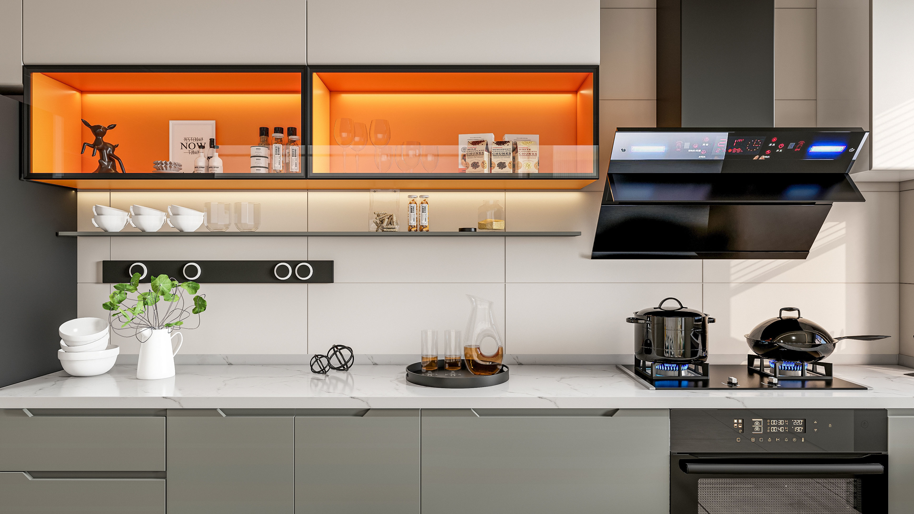 Kitchen Modern interior 0053 3D model_18