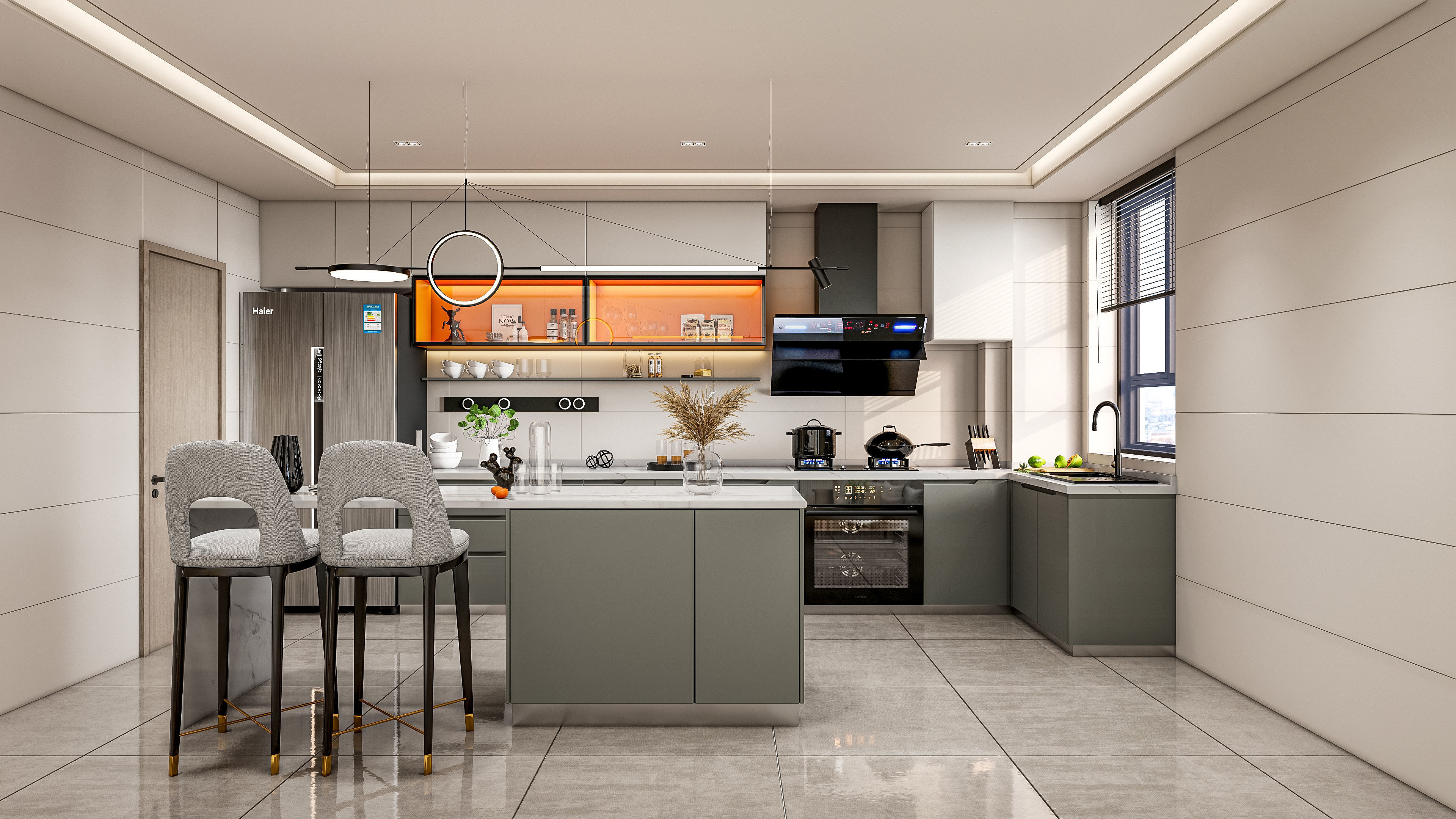 Kitchen Modern interior 0053 3D model_3