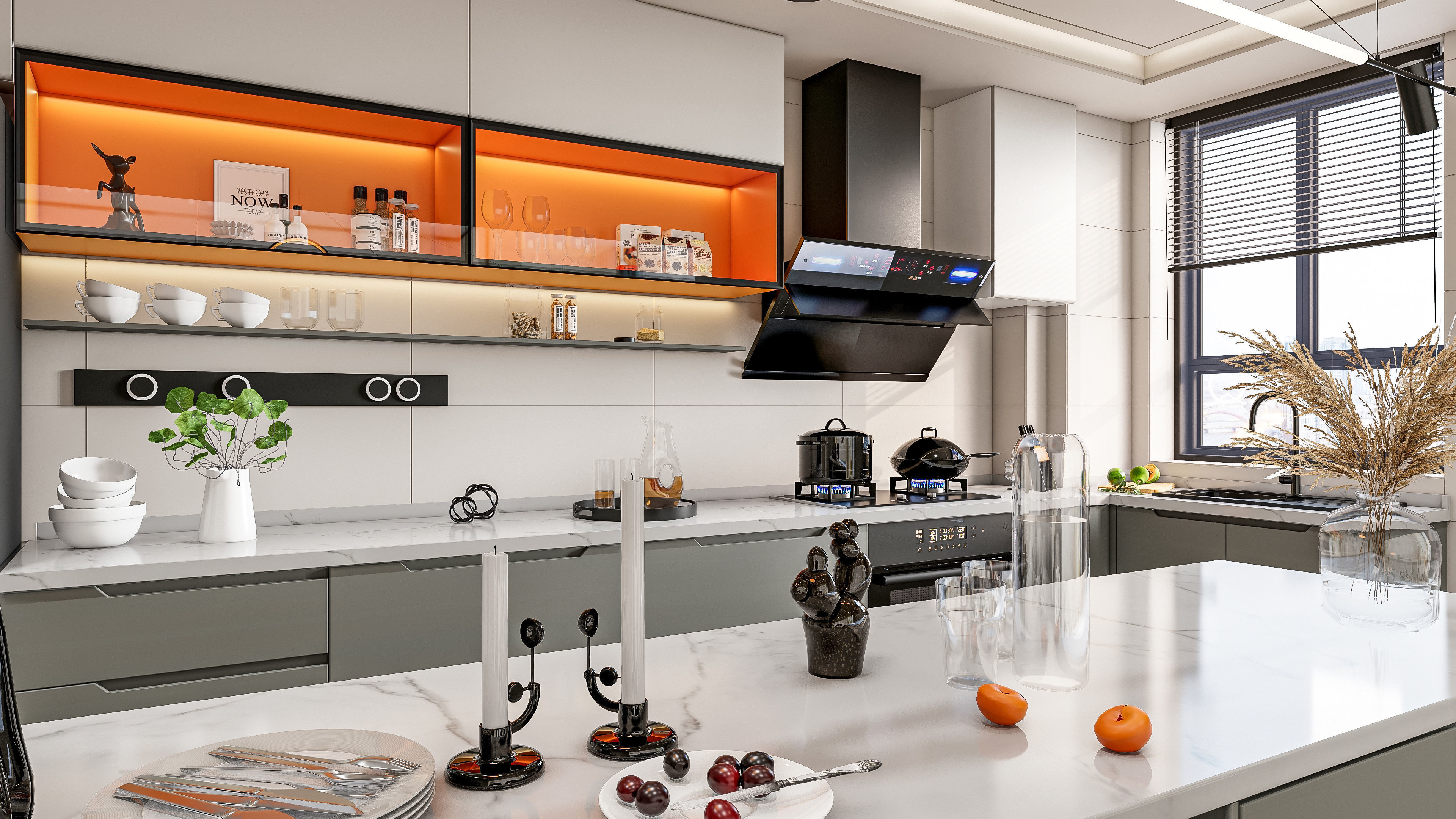 Kitchen Modern interior 0053 3D model_10