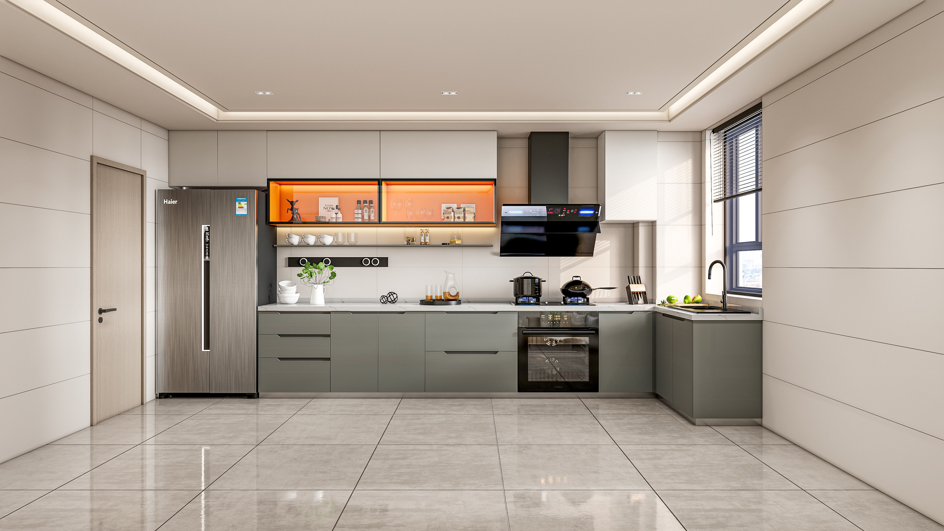 Kitchen Modern interior 0053 3D model_9