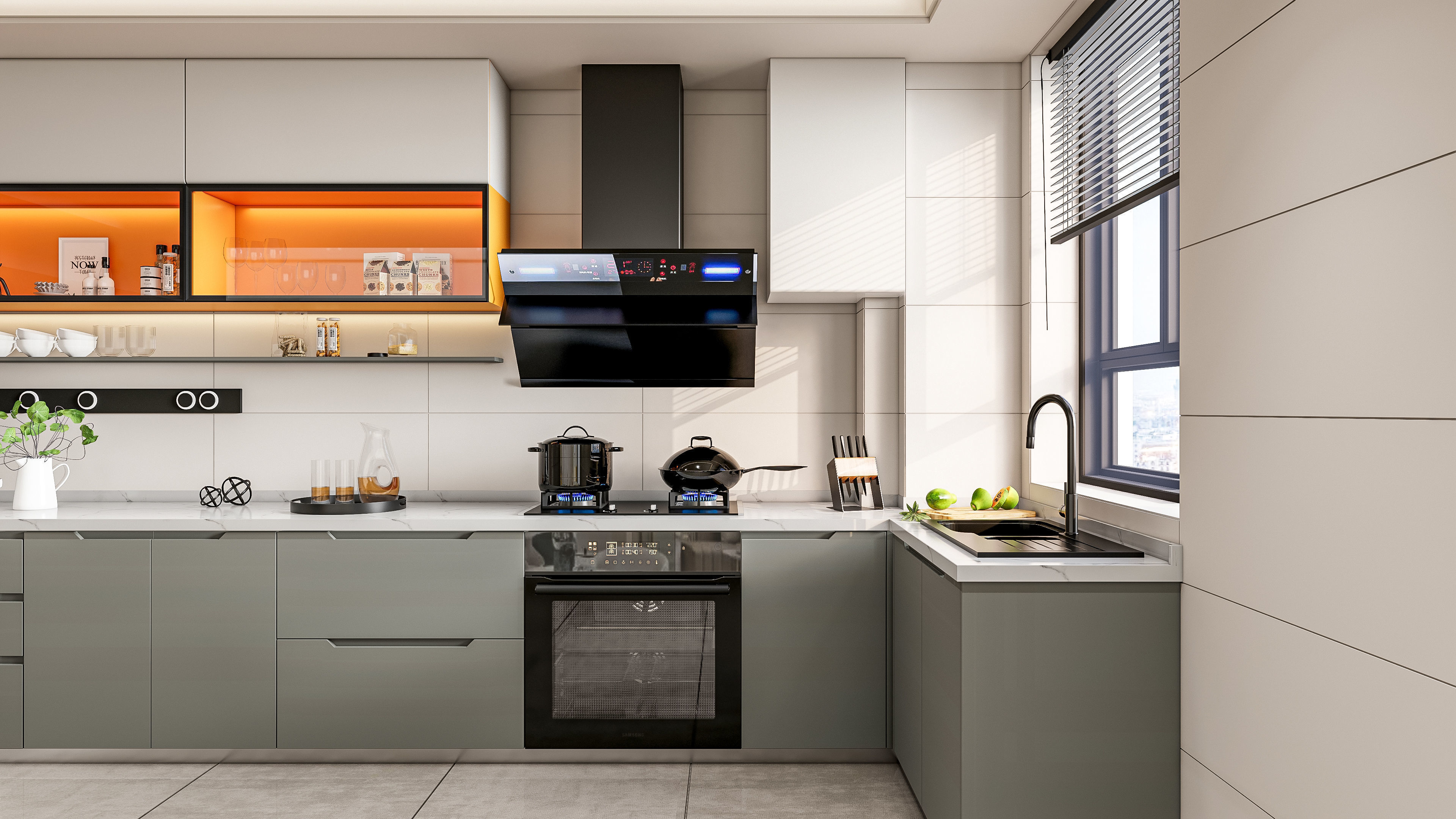 Kitchen Modern interior 0053 3D model_14