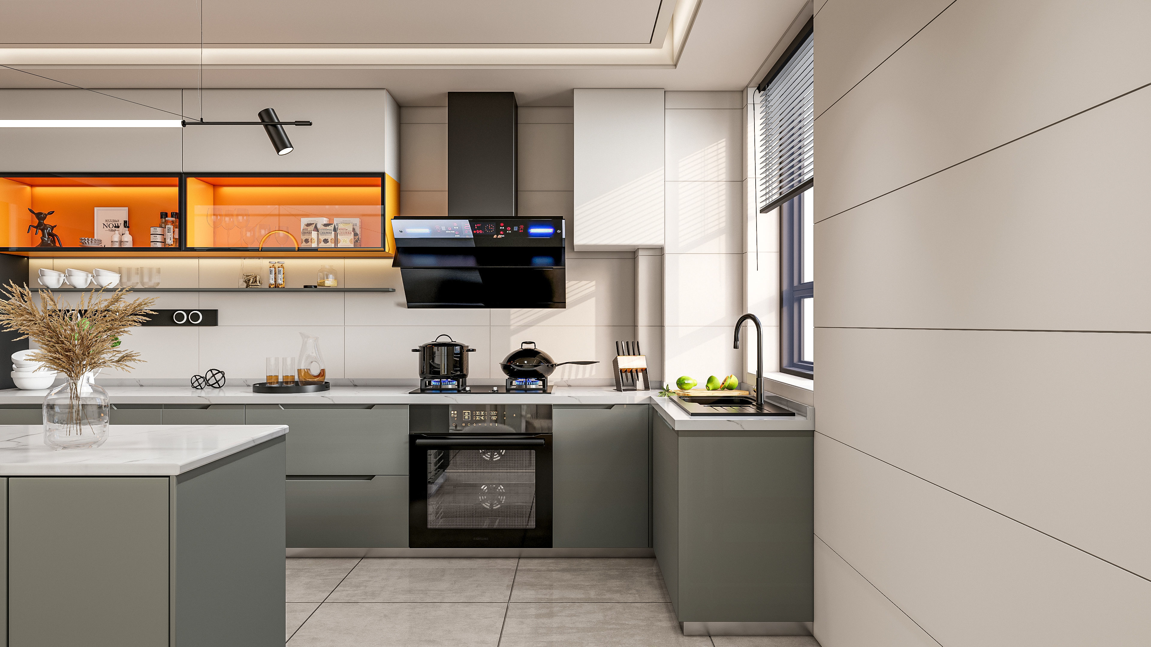 Kitchen Modern interior 0053 3D model_1