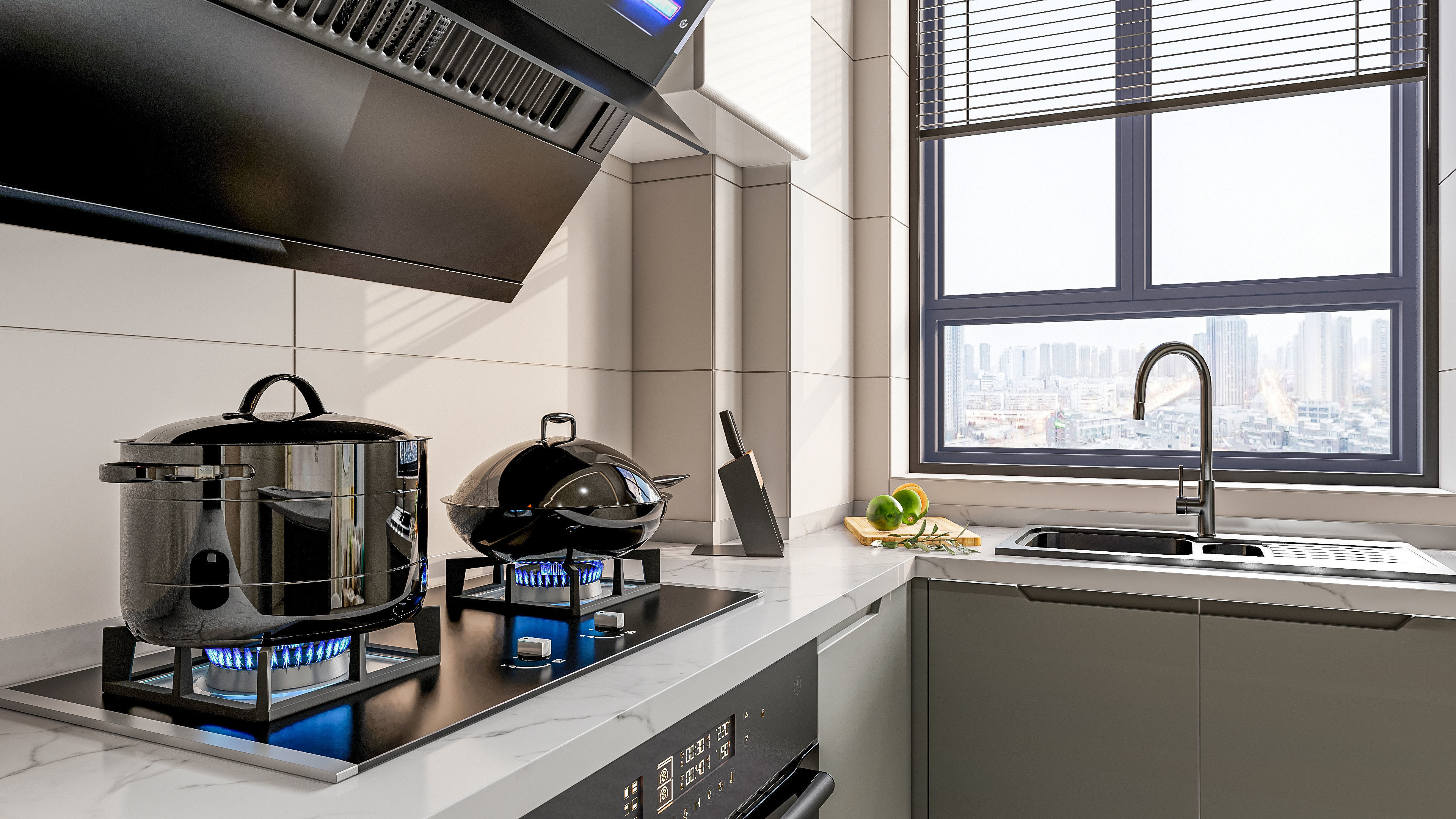 Kitchen Modern interior 0053 3D model_12