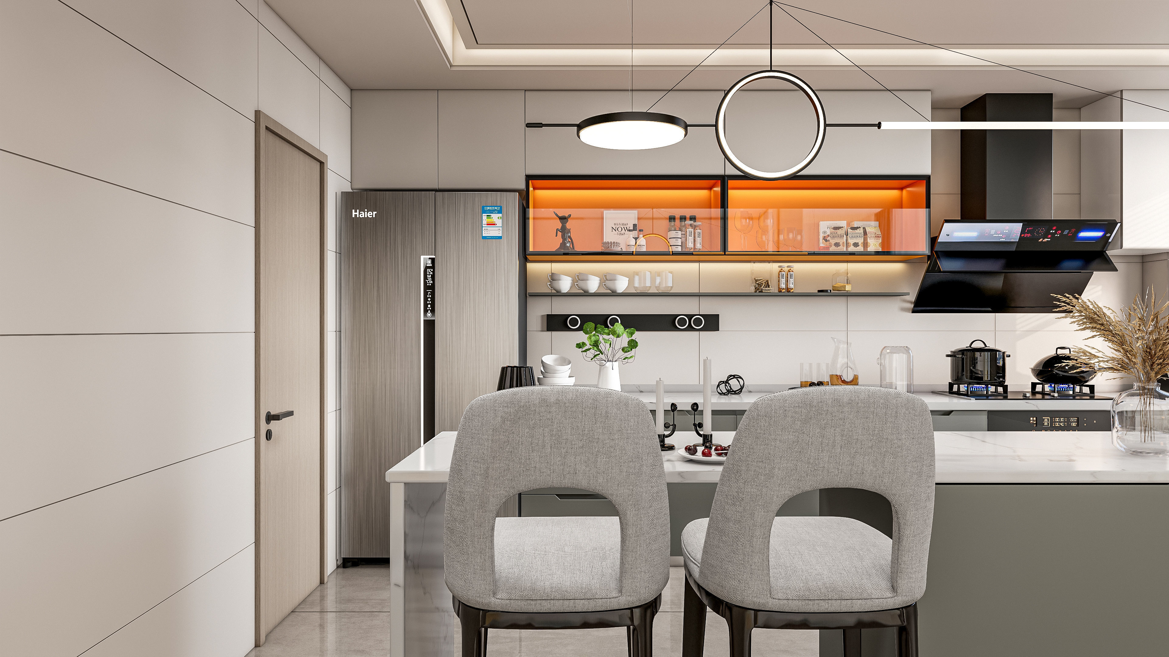 Kitchen Modern interior 0053 3D model_2