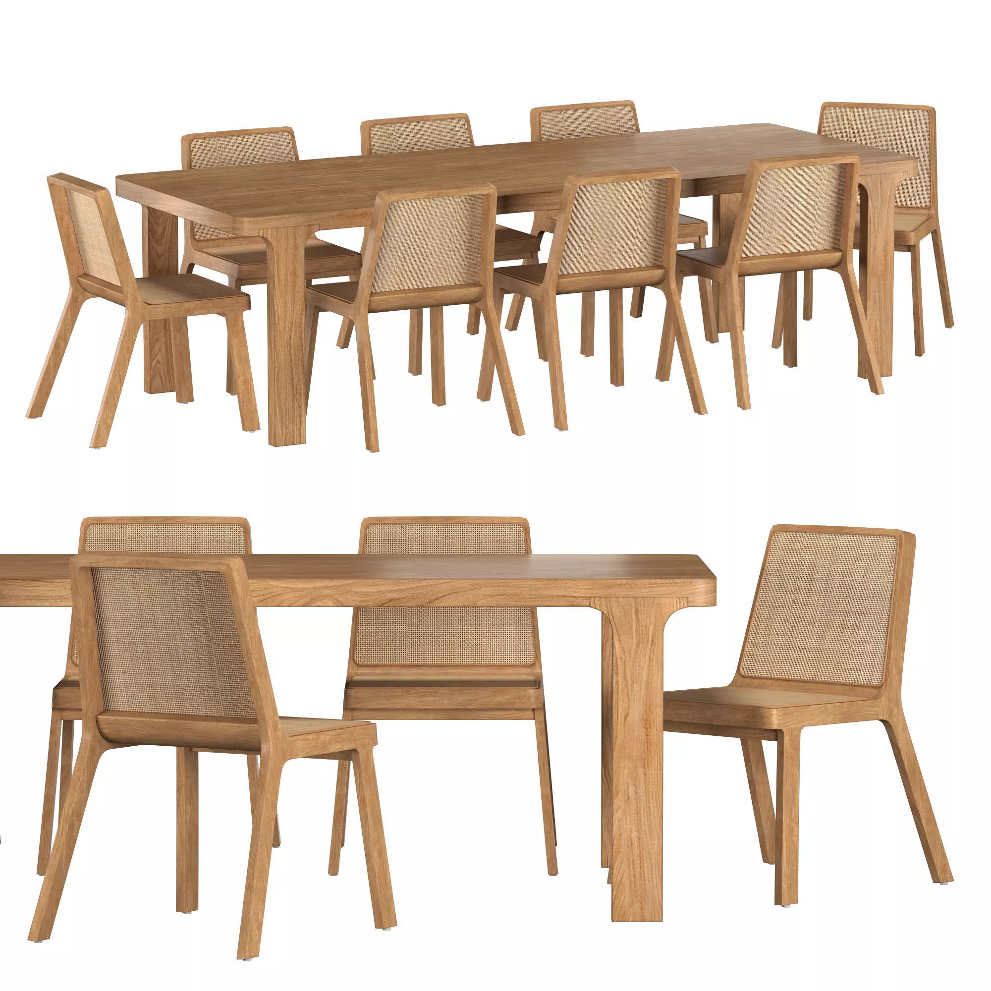 SANTIAGO RECTANGULAR DINING SET 3D model_0