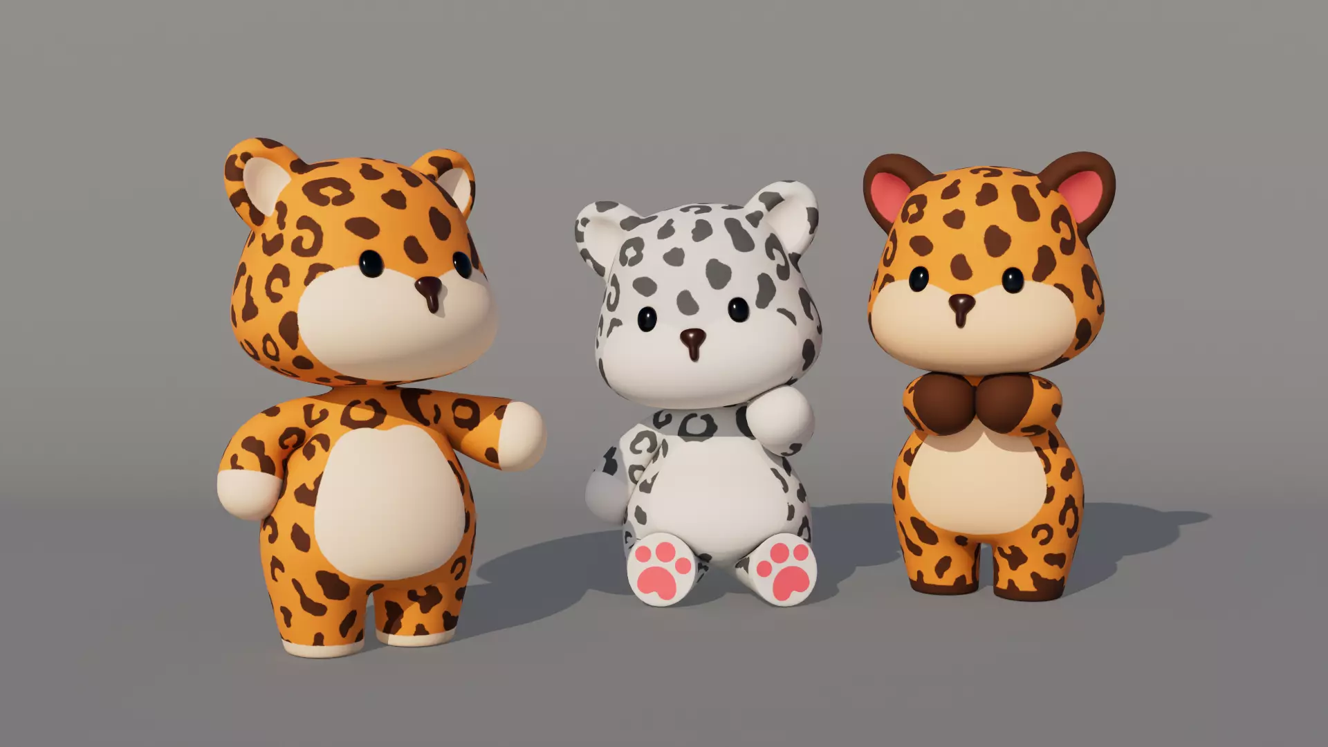 Rigged Cartoon Leopard Low-poly 3D model