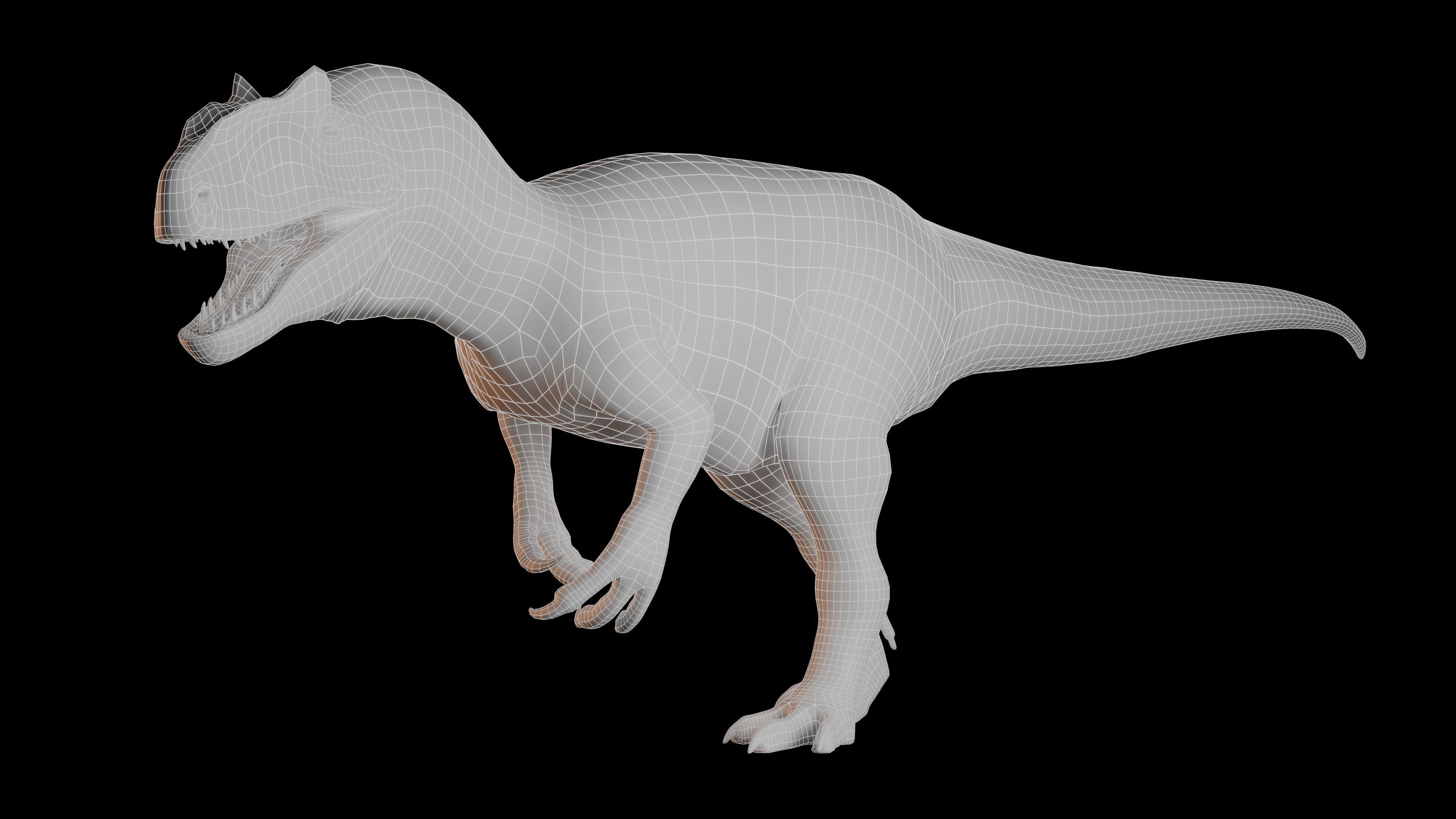 Allosaurus fragilis 2024 Version Low-poly 3D model_9