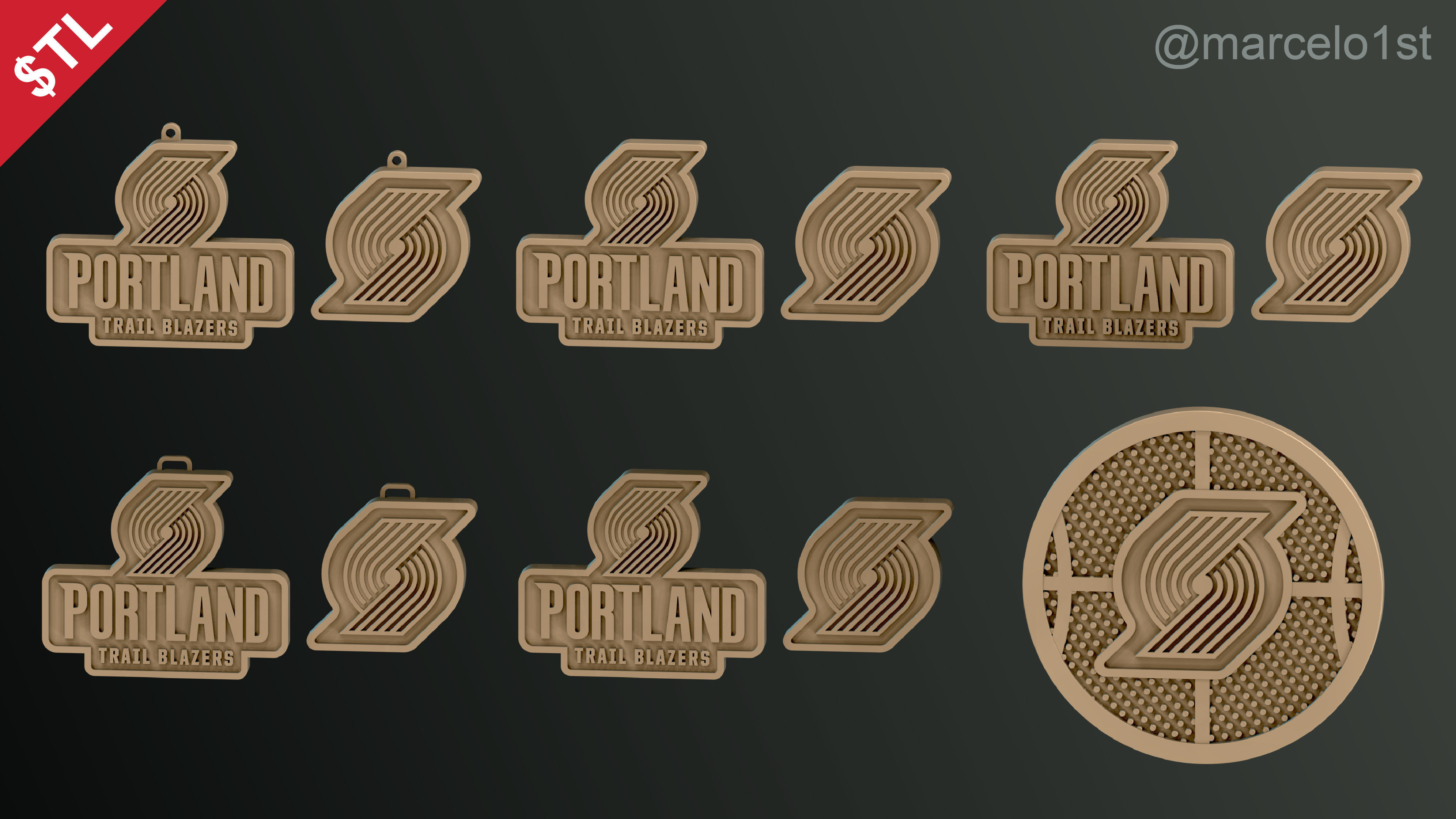 NBA NORTHWEST - Portland Trail Blazers Pack 3D print model_6