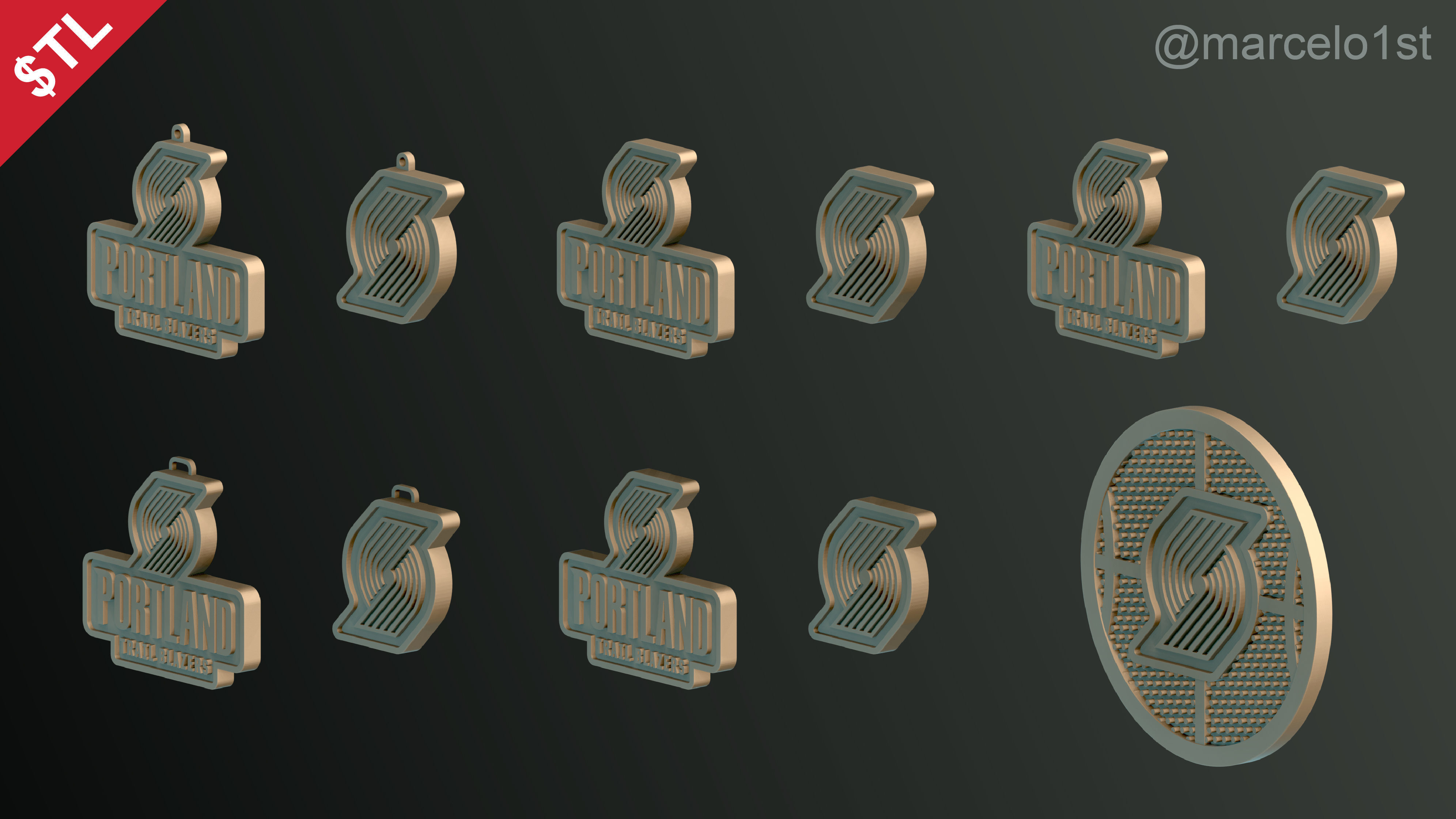 NBA NORTHWEST - Portland Trail Blazers Pack 3D print model_12