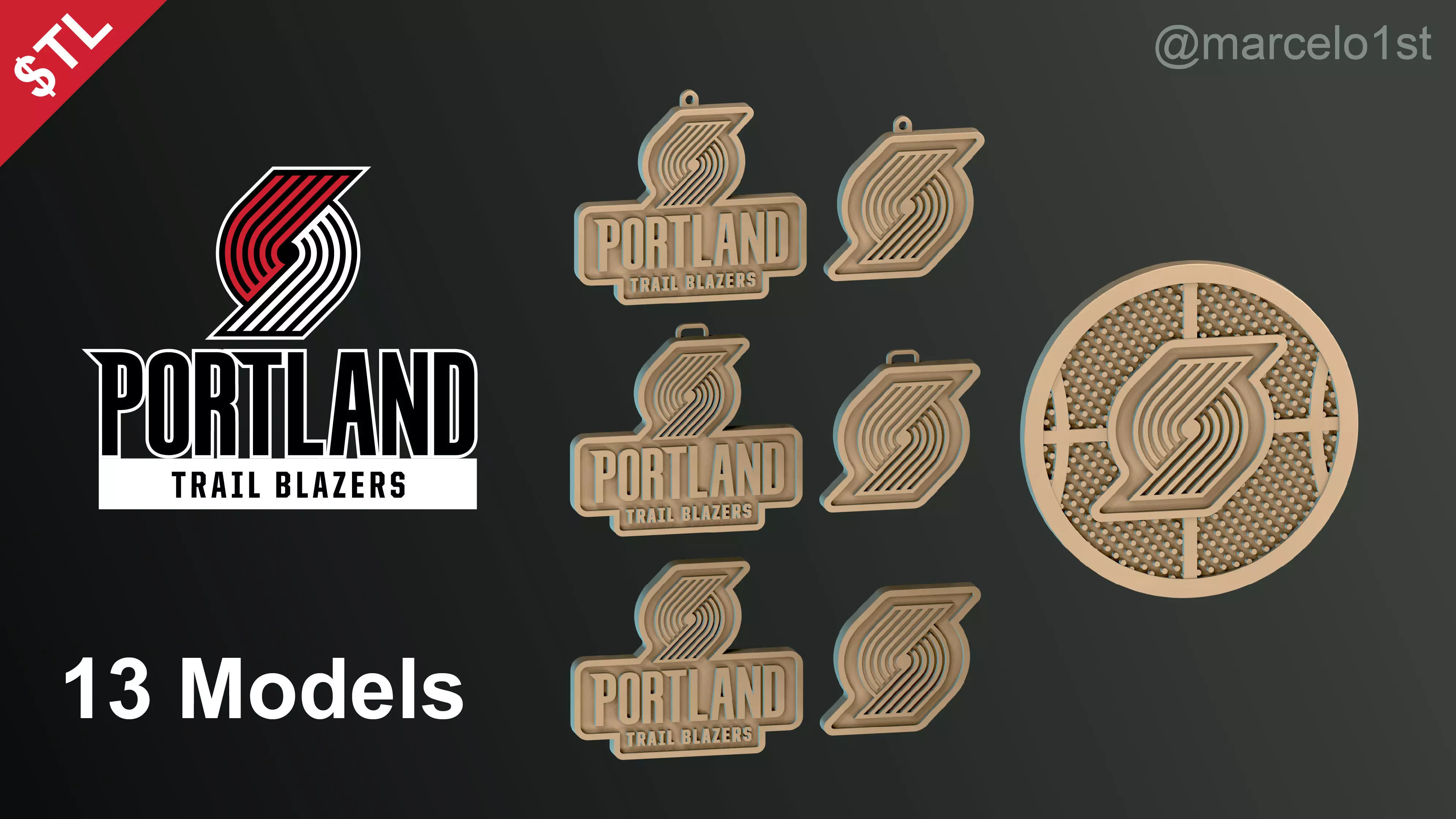 NBA NORTHWEST - Portland Trail Blazers Pack 3D print model_0