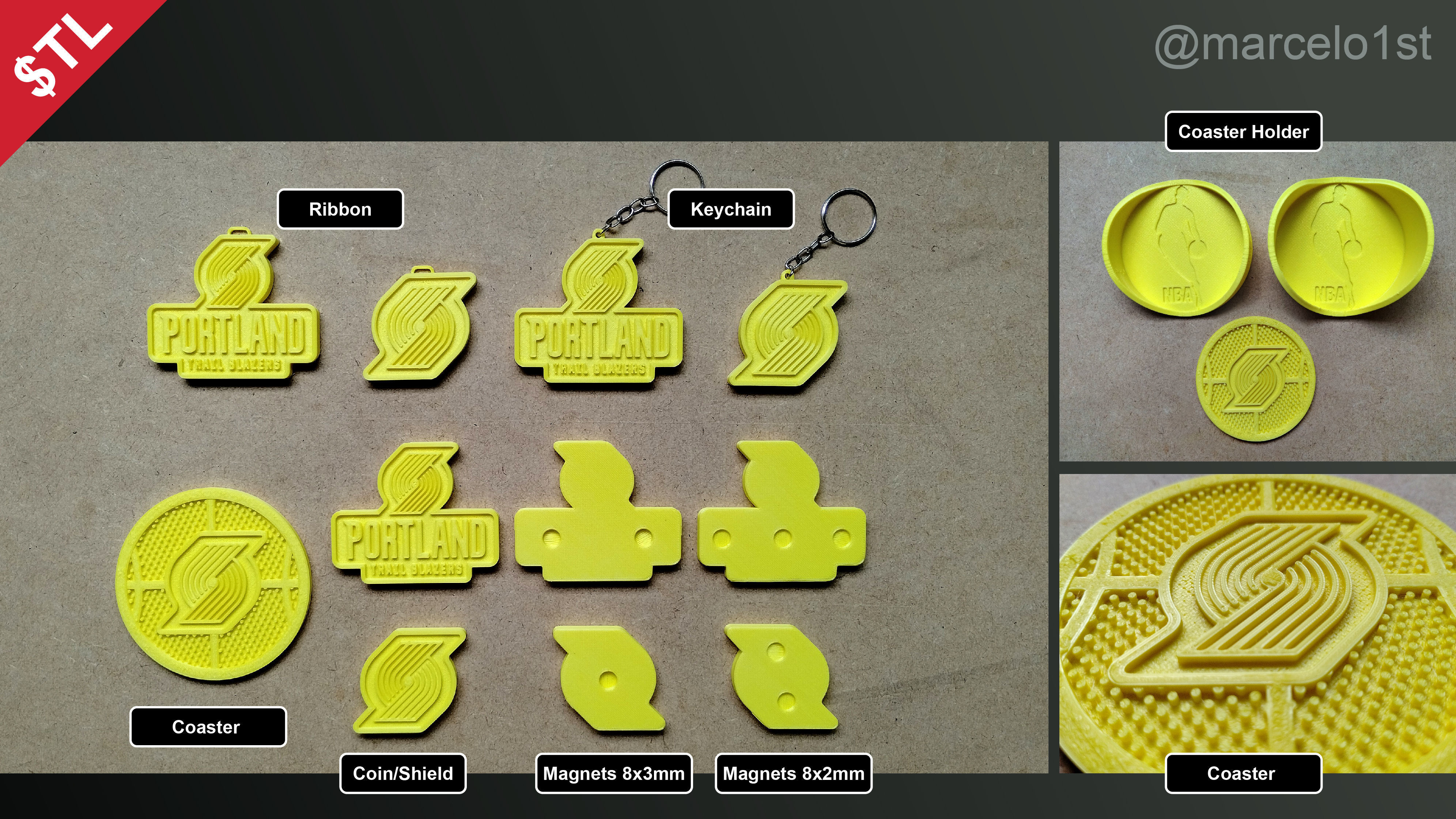 NBA NORTHWEST - Portland Trail Blazers Pack 3D print model_1