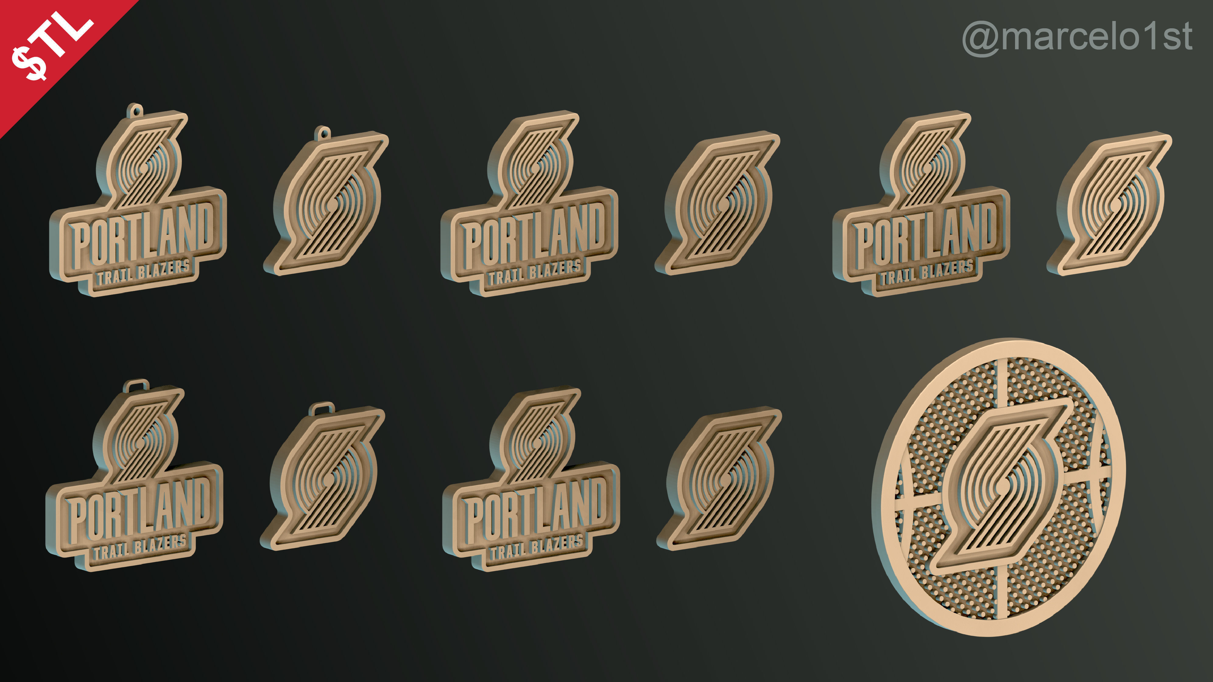 NBA NORTHWEST - Portland Trail Blazers Pack 3D print model_34