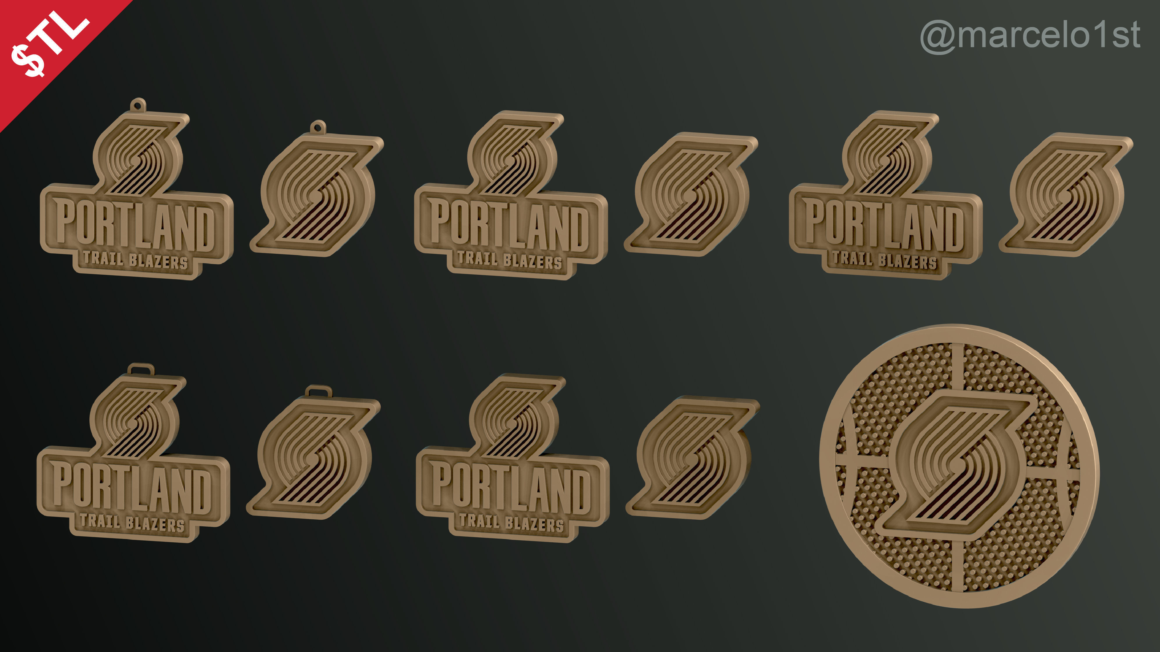 NBA NORTHWEST - Portland Trail Blazers Pack 3D print model_8