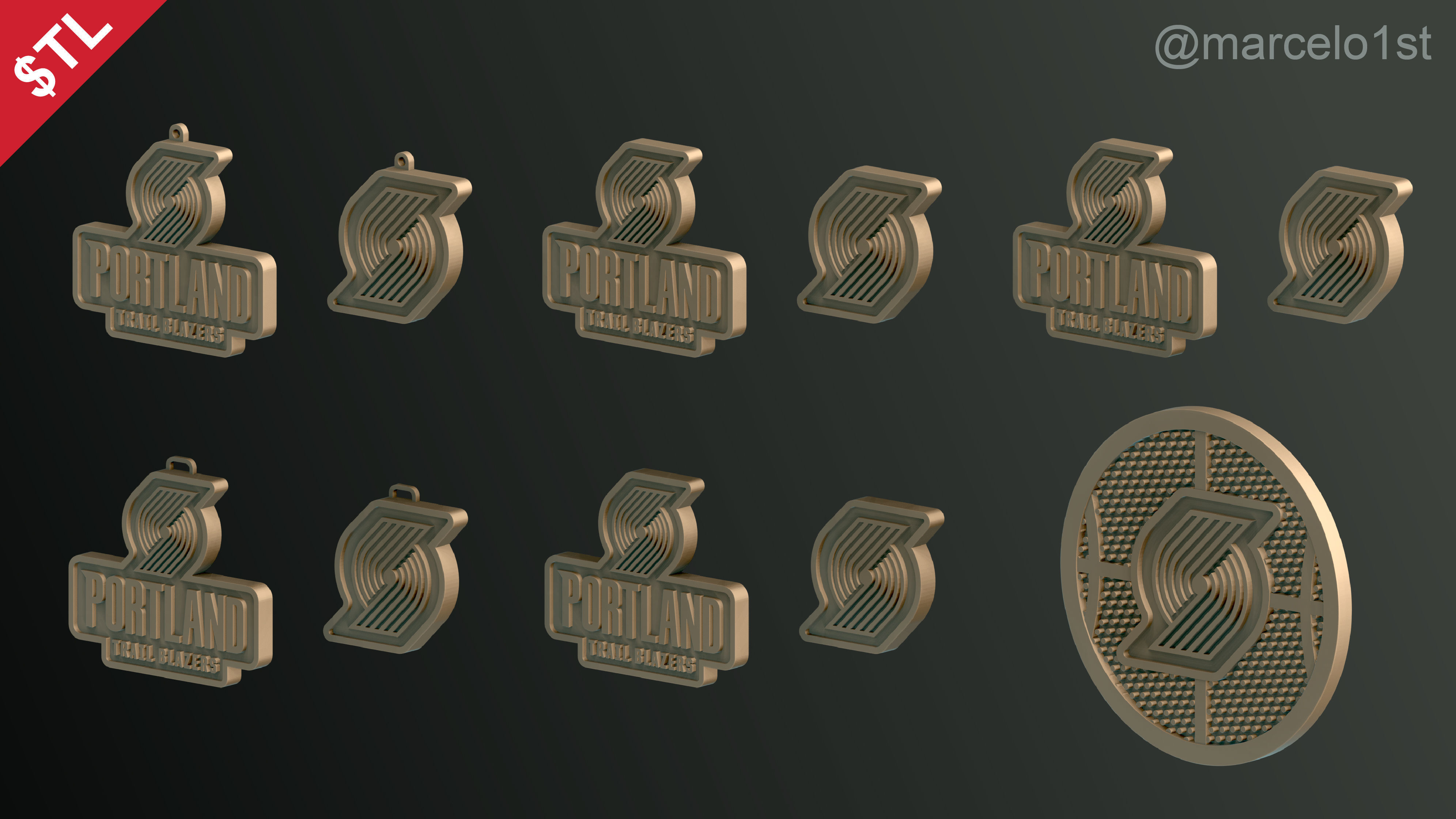 NBA NORTHWEST - Portland Trail Blazers Pack 3D print model_11