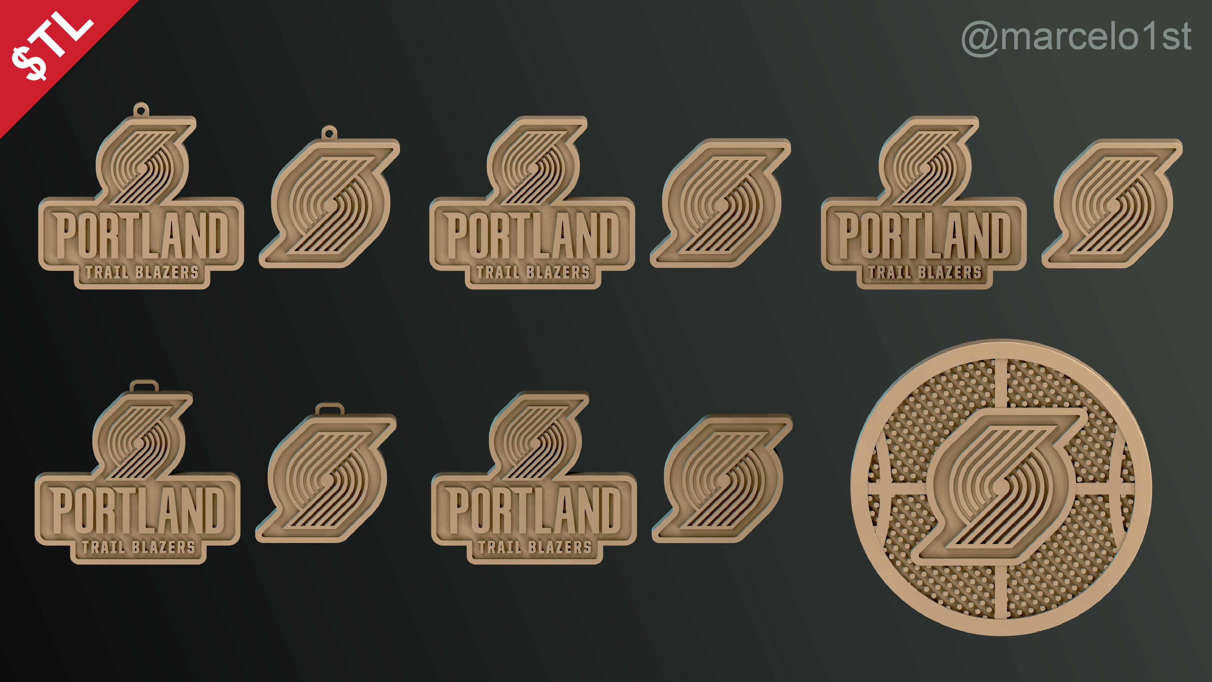 NBA NORTHWEST - Portland Trail Blazers Pack 3D print model_3