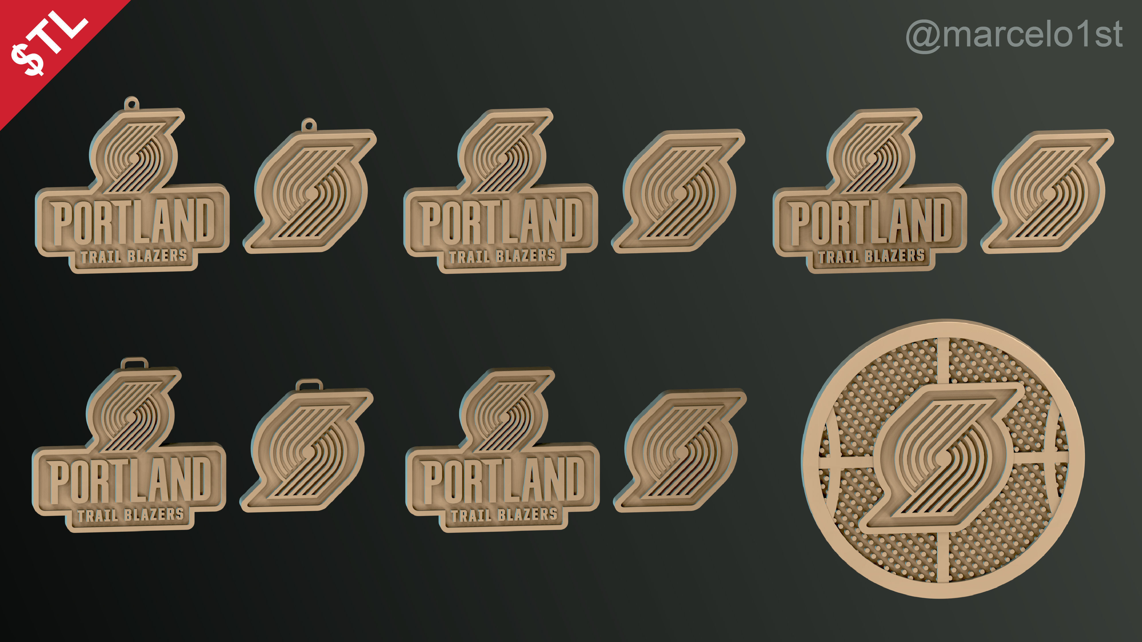 NBA NORTHWEST - Portland Trail Blazers Pack 3D print model_38