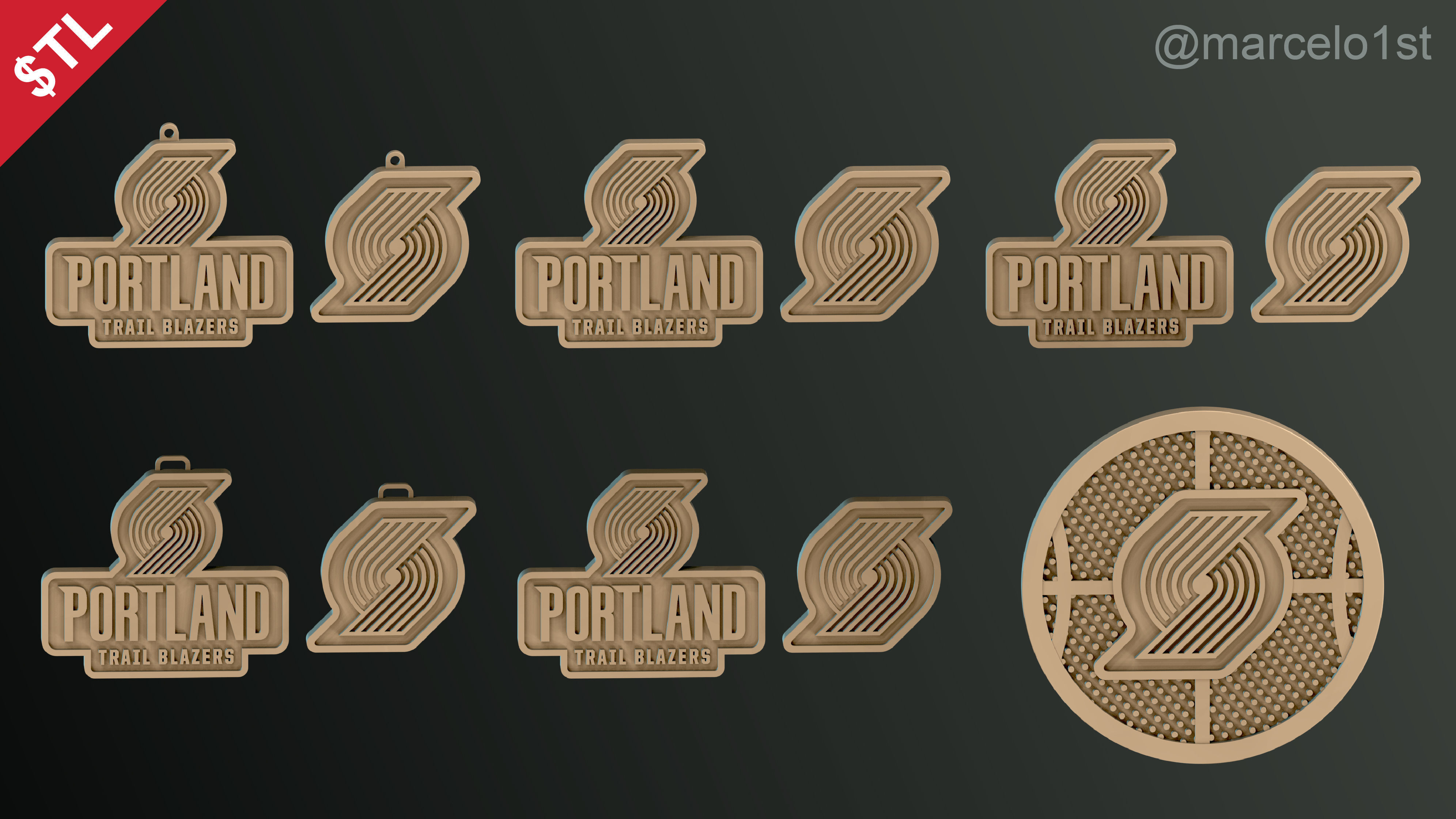 NBA NORTHWEST - Portland Trail Blazers Pack 3D print model_39