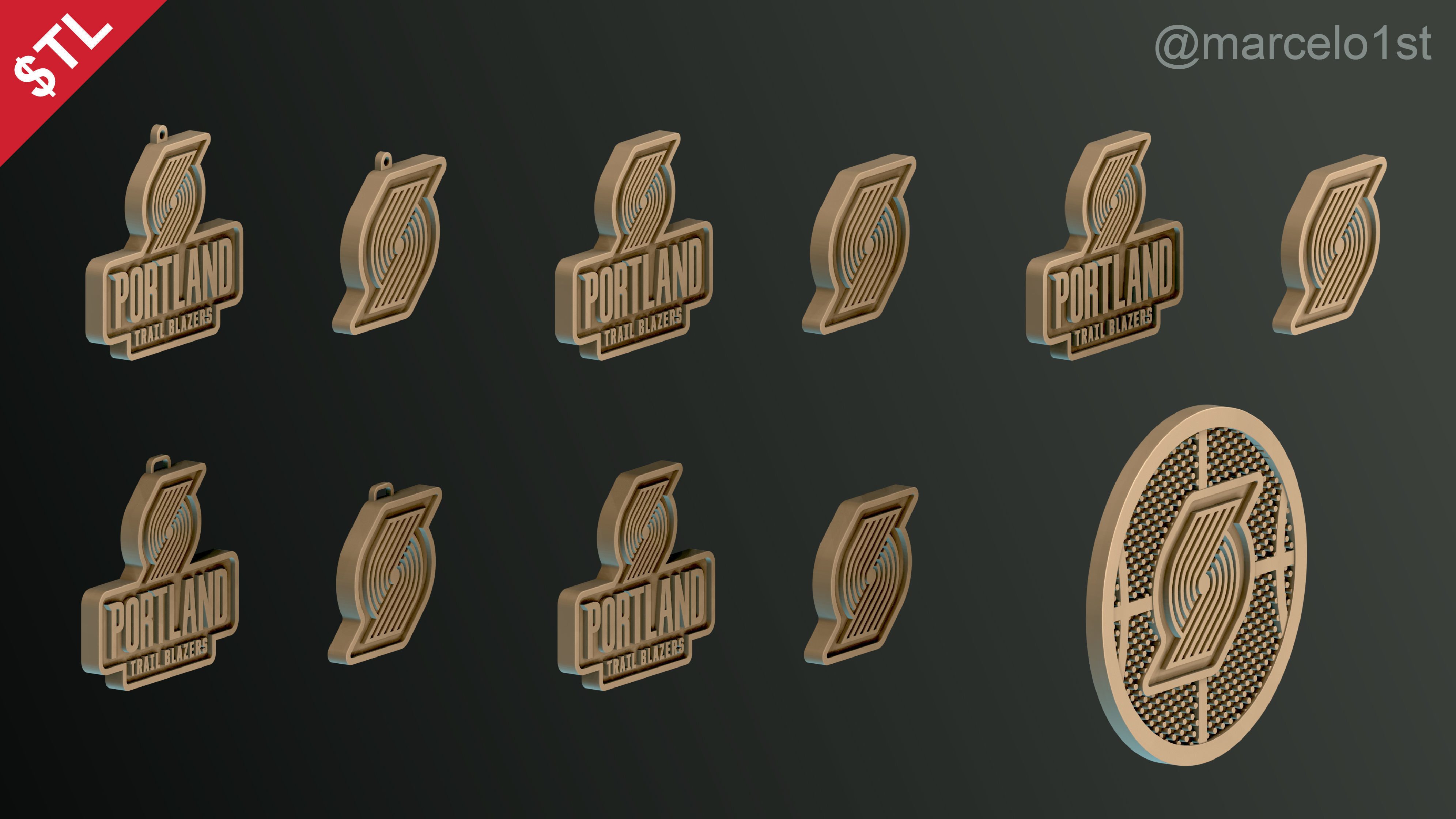 NBA NORTHWEST - Portland Trail Blazers Pack 3D print model_32
