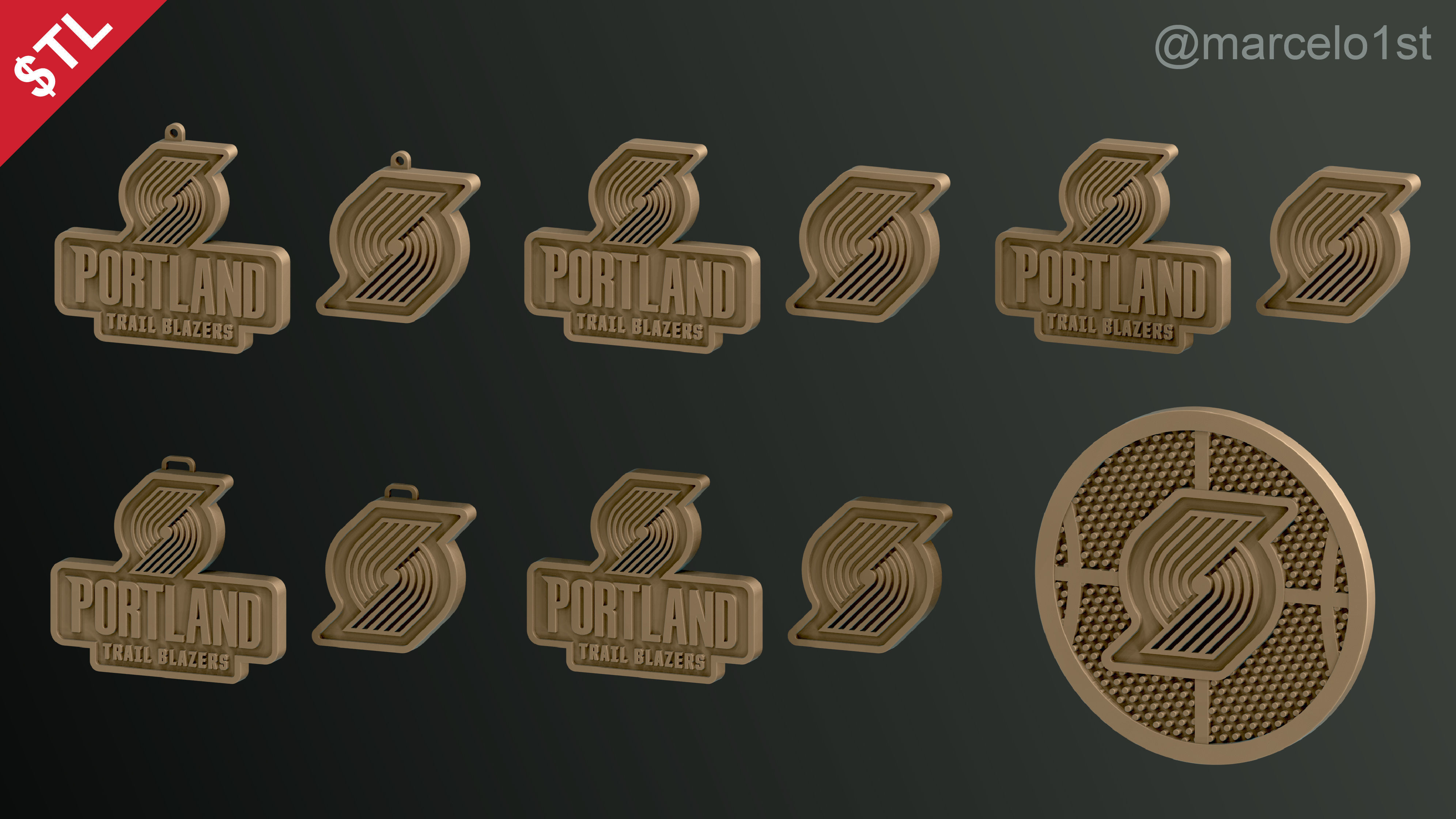 NBA NORTHWEST - Portland Trail Blazers Pack 3D print model_9