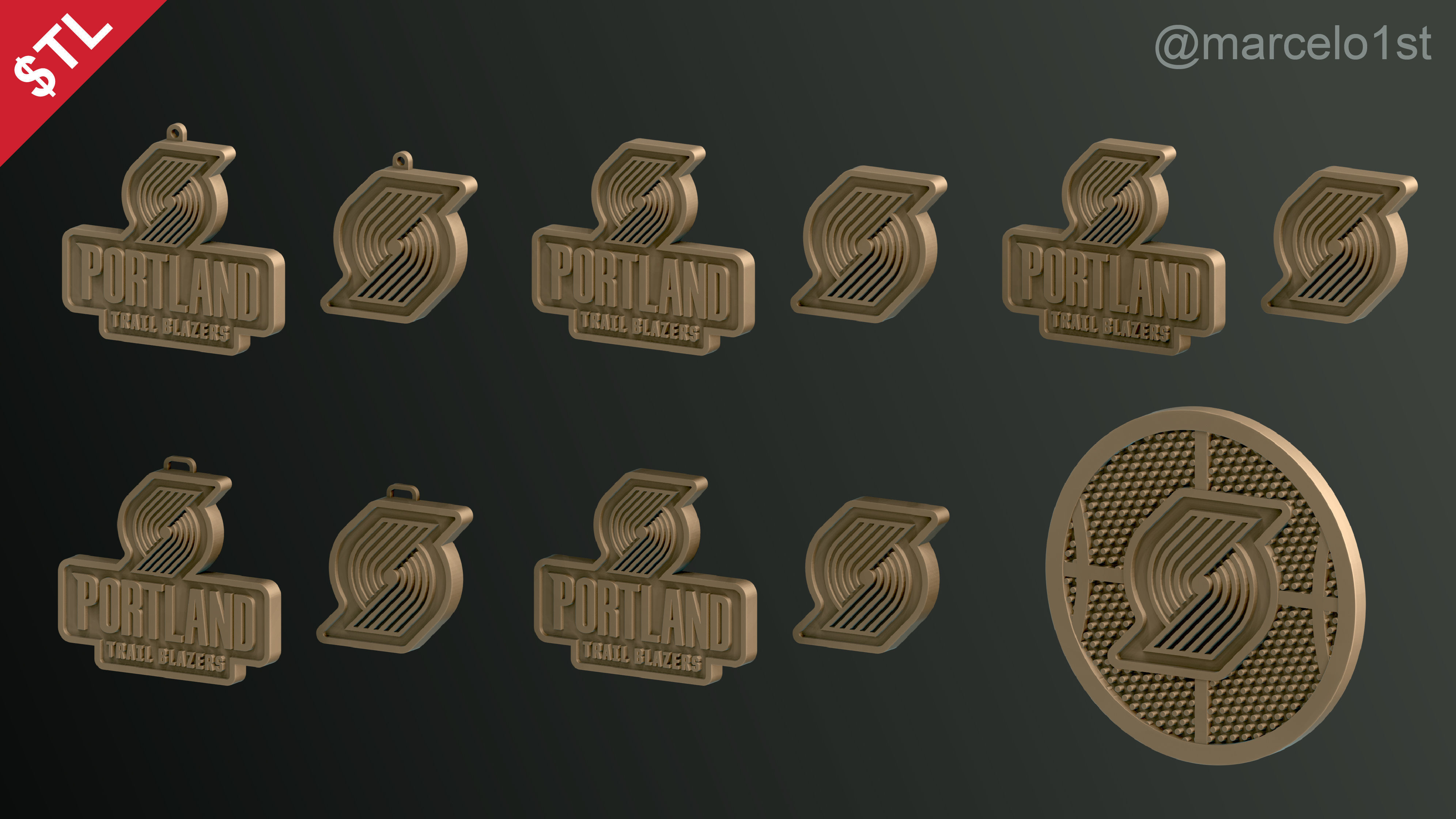 NBA NORTHWEST - Portland Trail Blazers Pack 3D print model_10