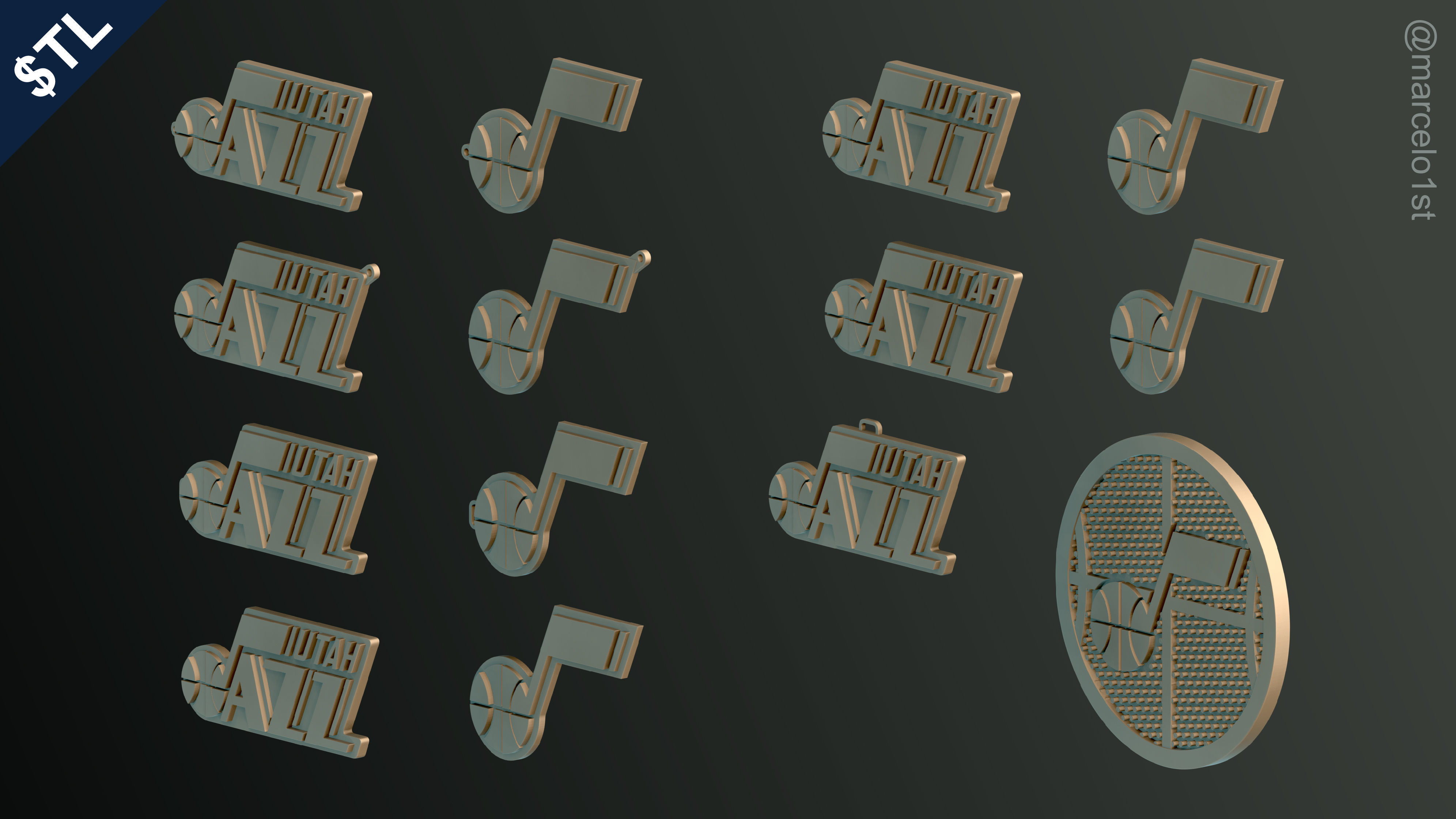NBA NORTHWEST - Utah Jazz Pack 3D print model_12