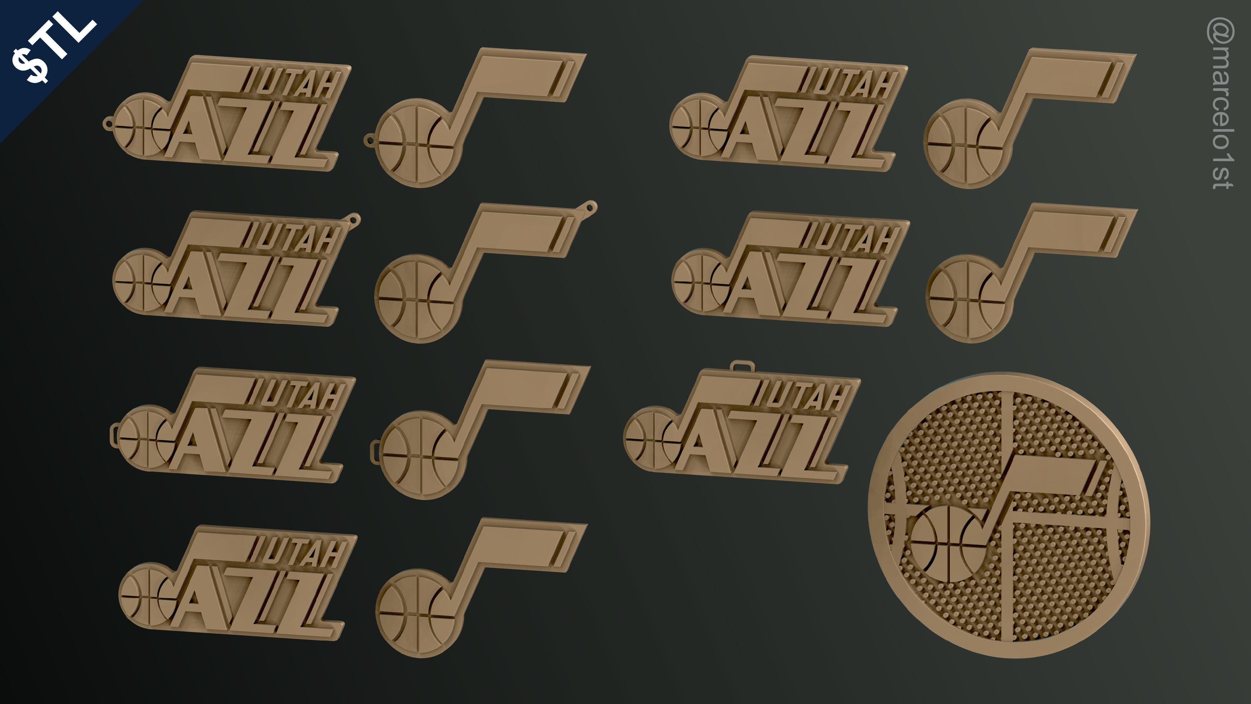 NBA NORTHWEST - Utah Jazz Pack 3D print model_8