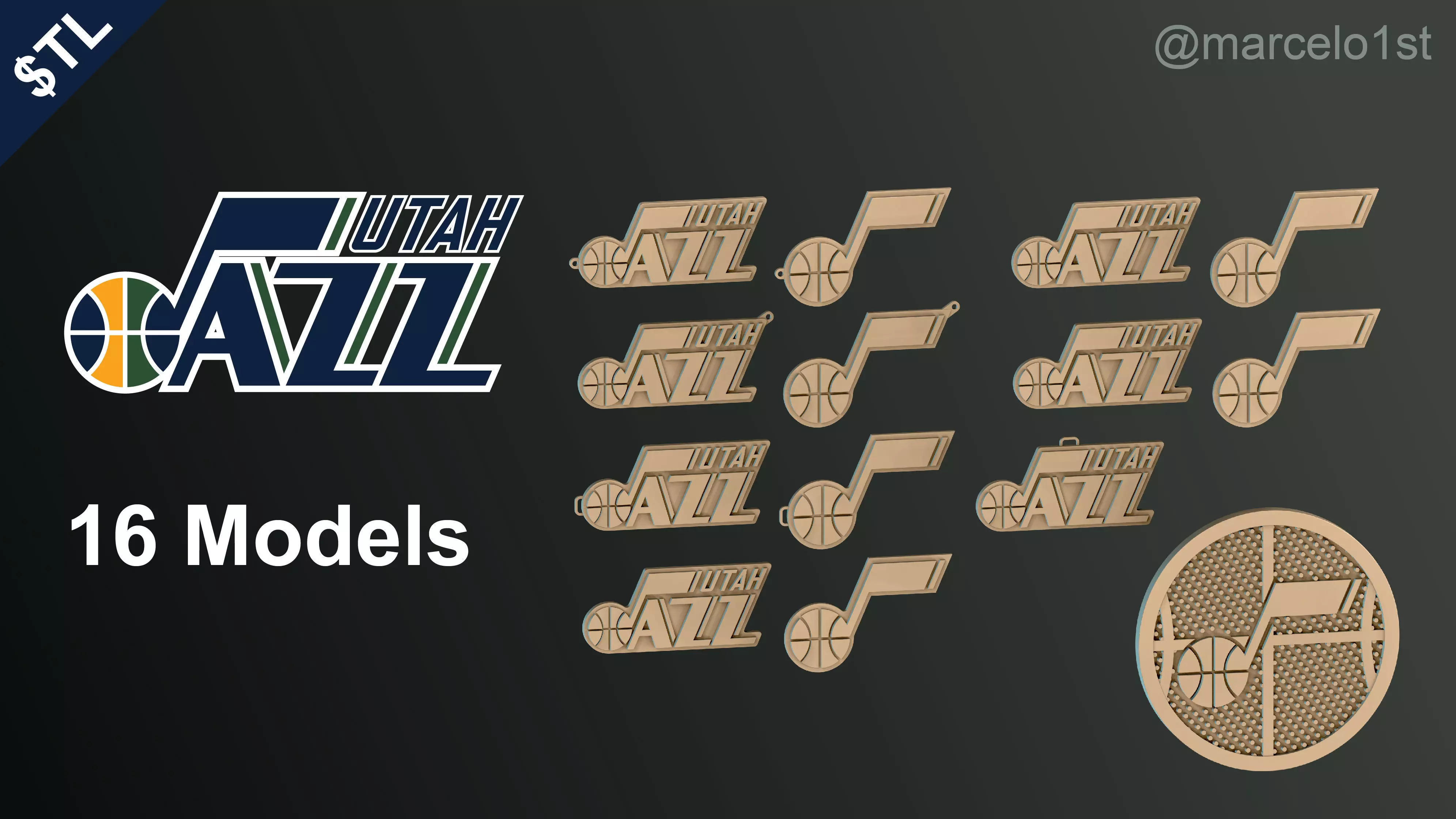 NBA NORTHWEST - Utah Jazz Pack 3D print model_0