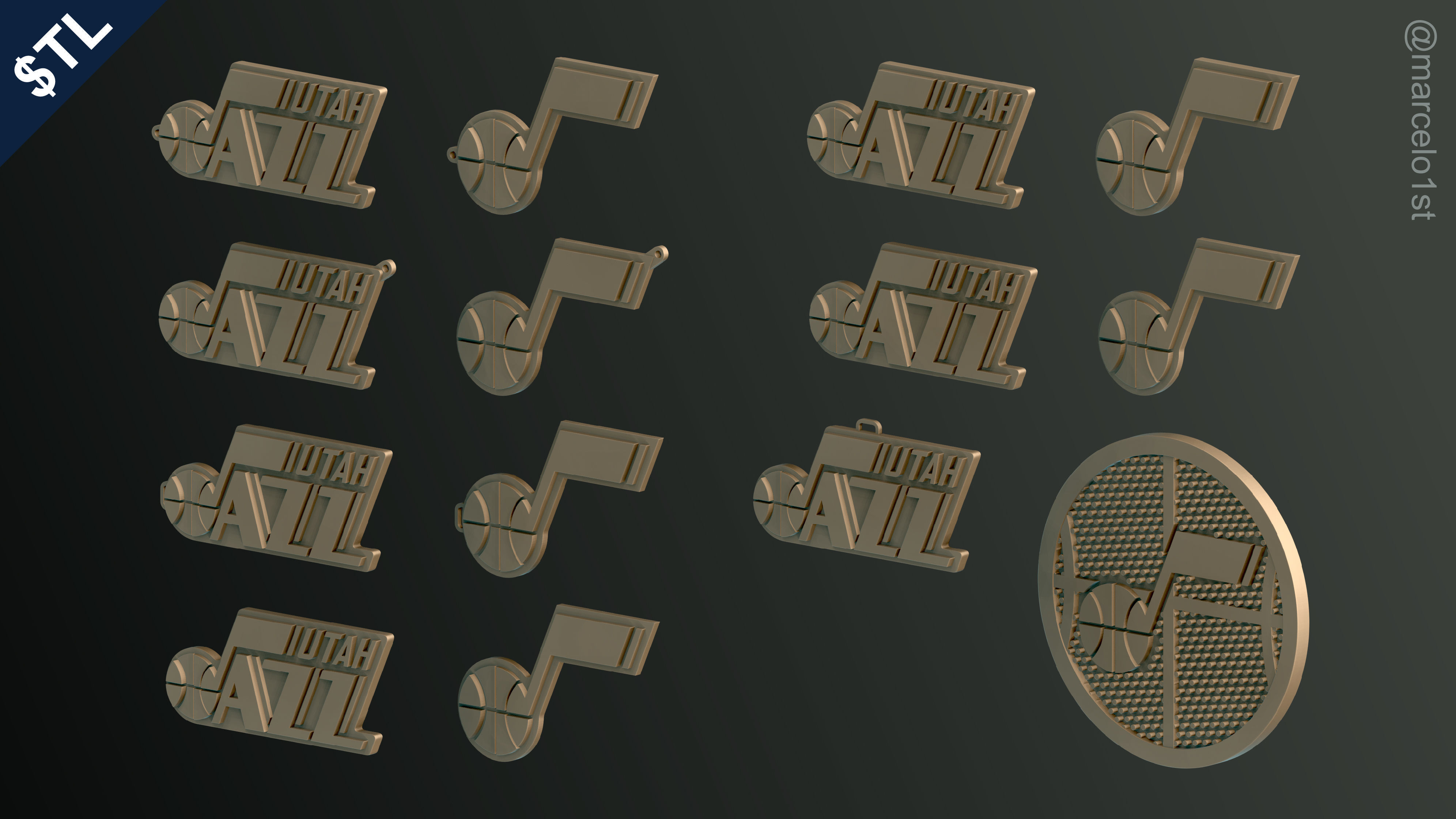 NBA NORTHWEST - Utah Jazz Pack 3D print model_11