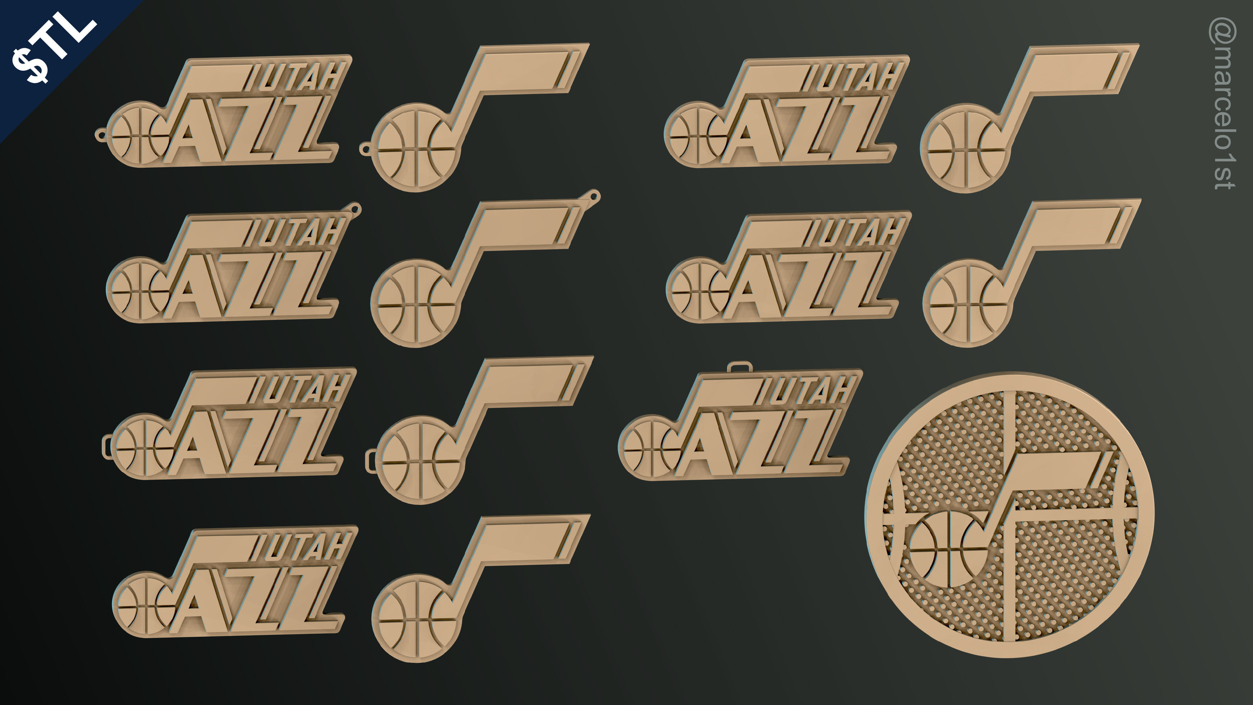NBA NORTHWEST - Utah Jazz Pack 3D print model_38