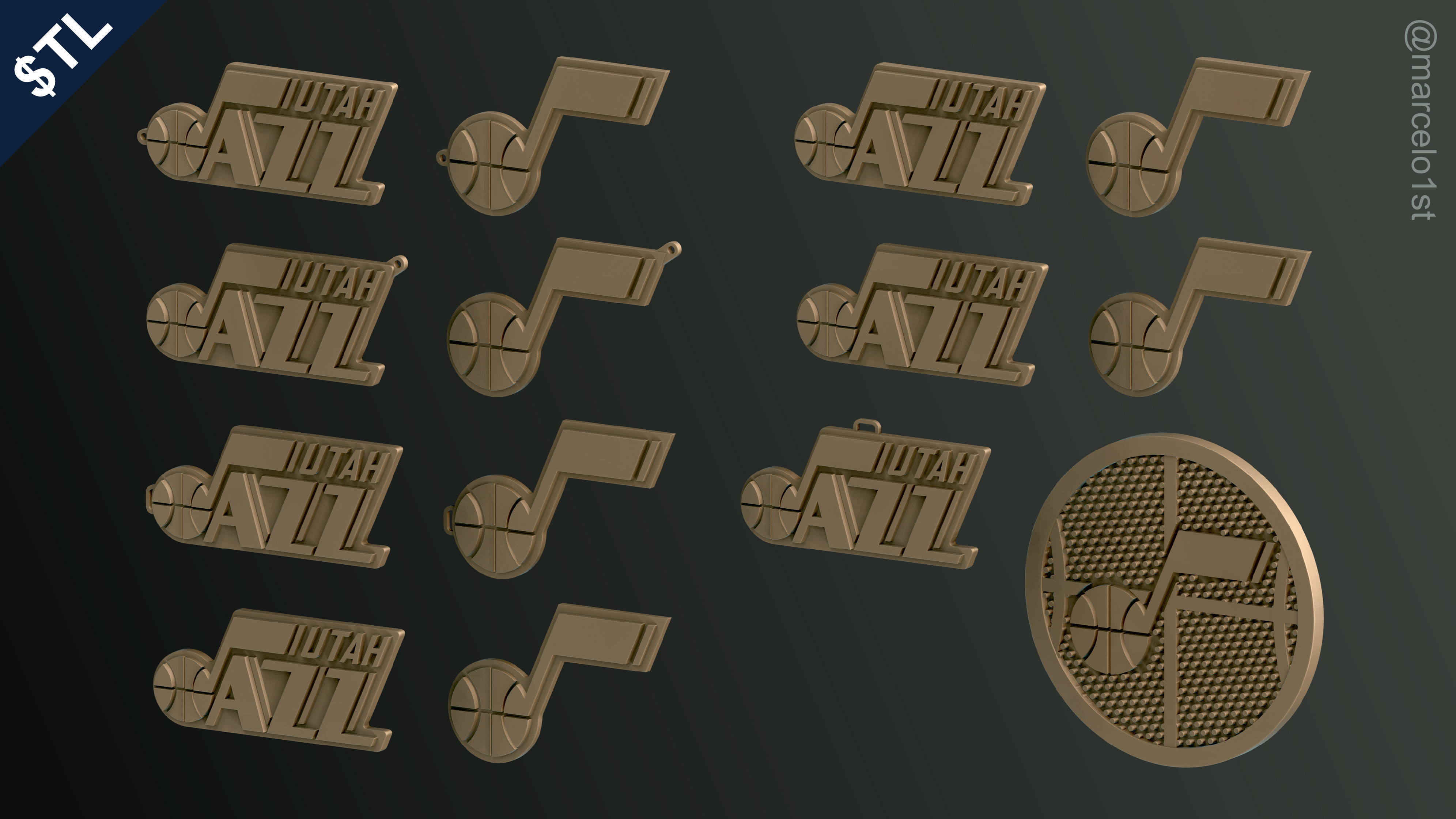 NBA NORTHWEST - Utah Jazz Pack 3D print model_10