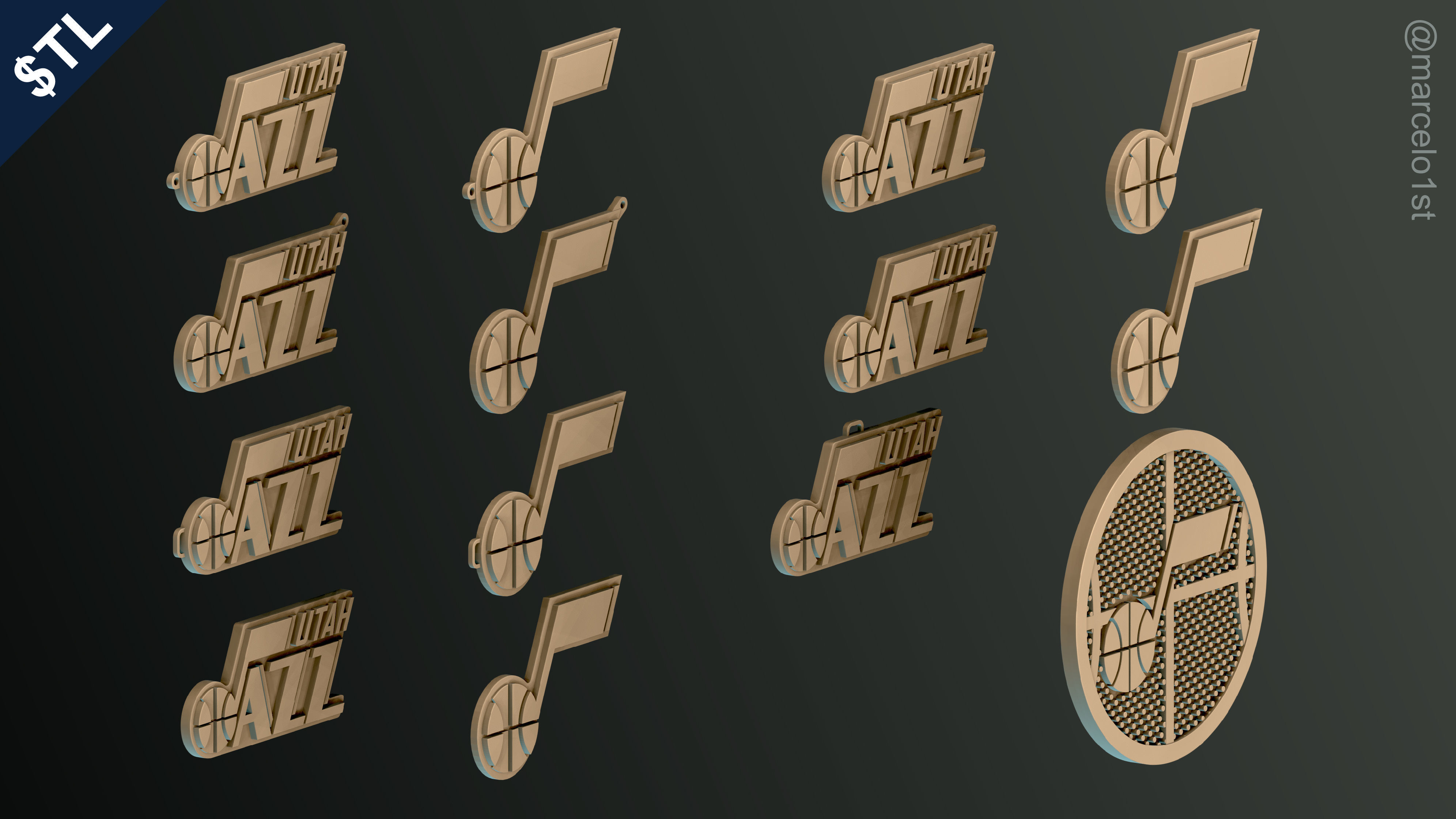 NBA NORTHWEST - Utah Jazz Pack 3D print model_32