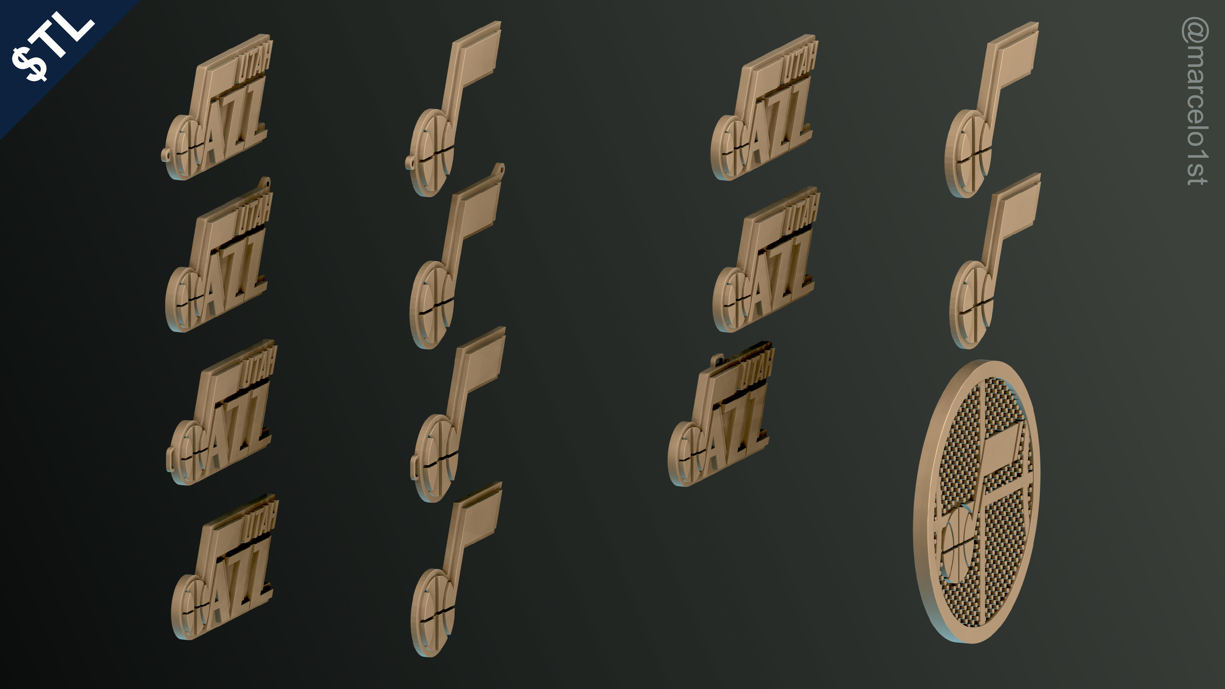 NBA NORTHWEST - Utah Jazz Pack 3D print model_31