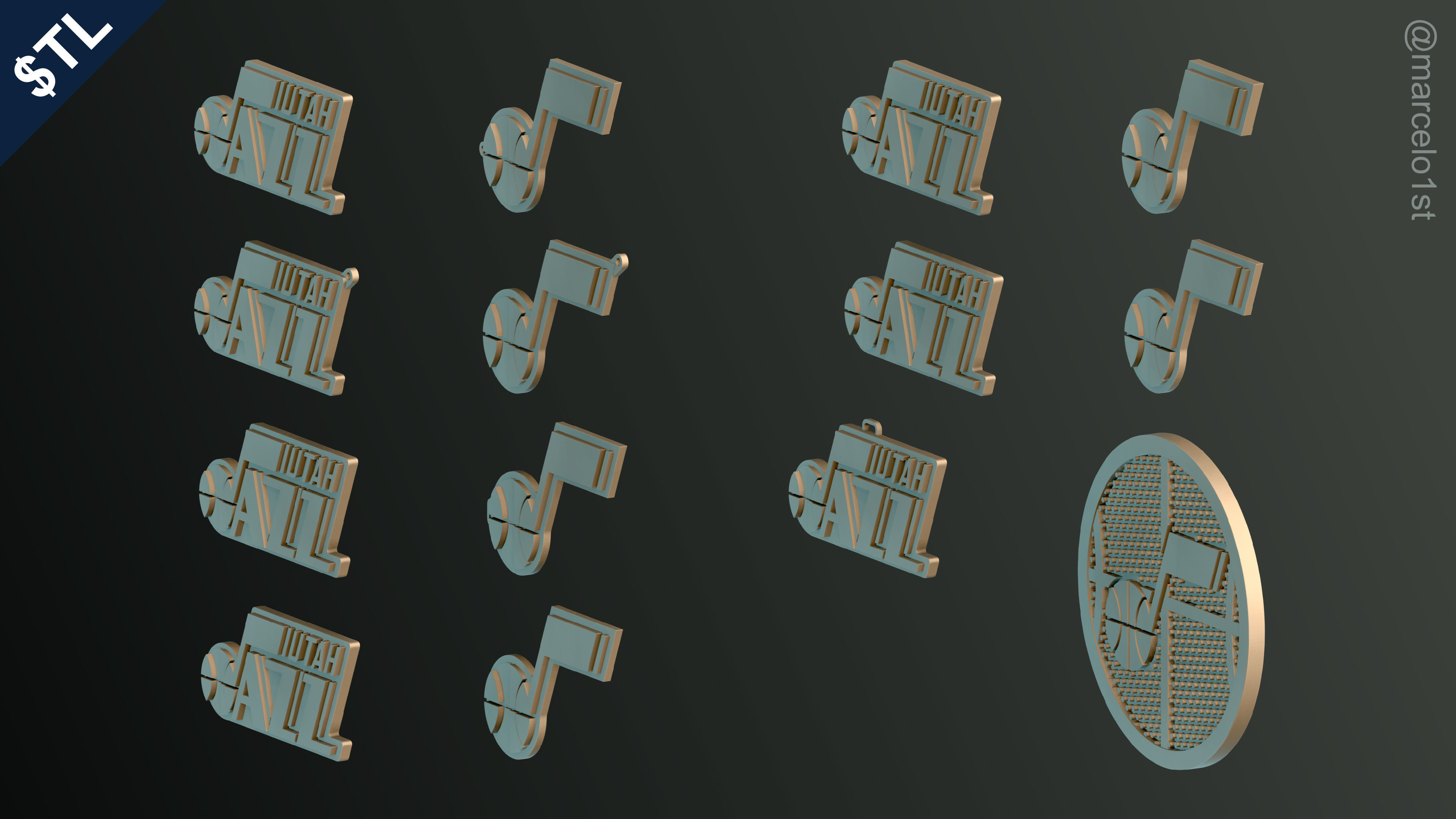 NBA NORTHWEST - Utah Jazz Pack 3D print model_13