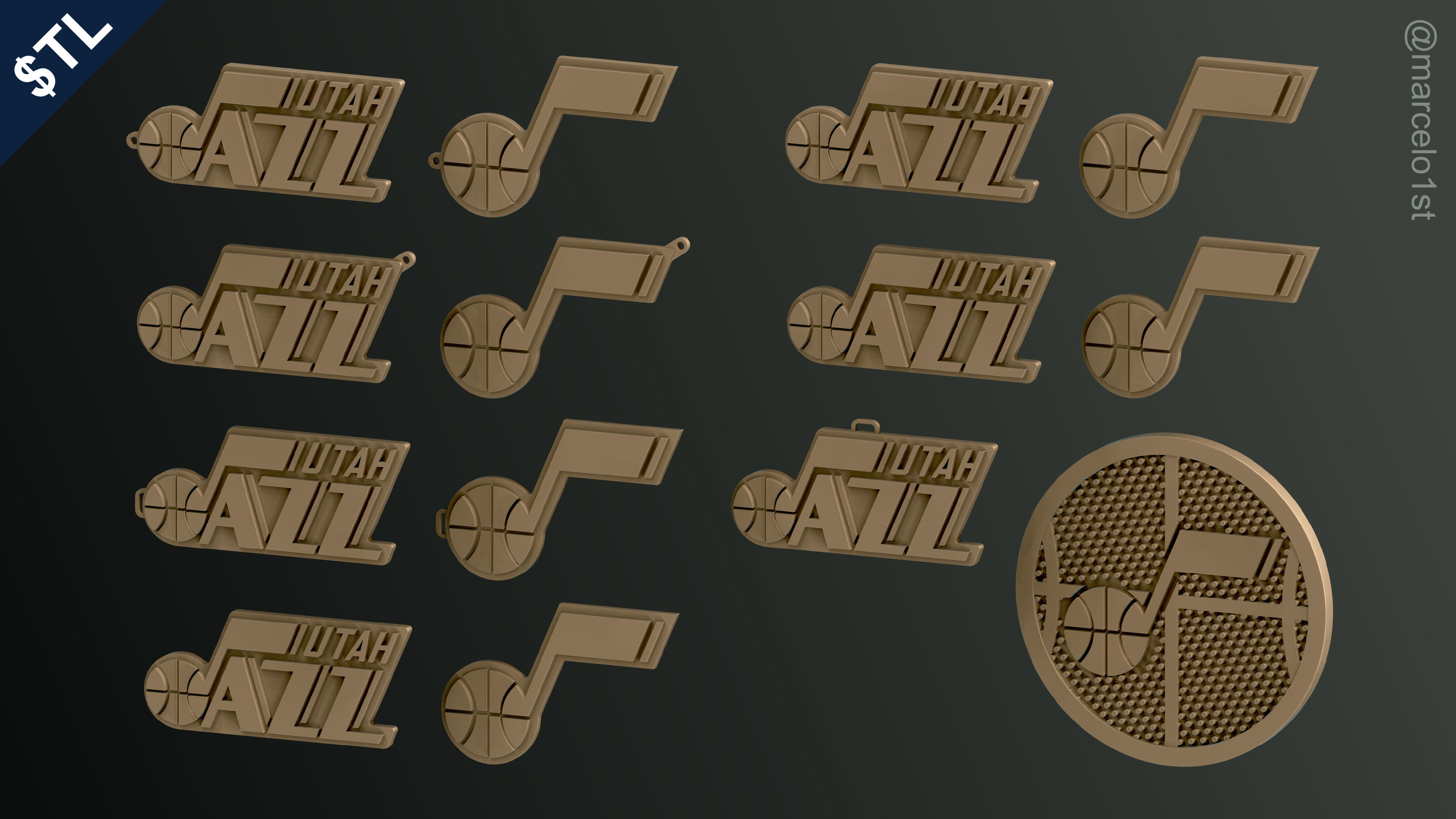 NBA NORTHWEST - Utah Jazz Pack 3D print model_9