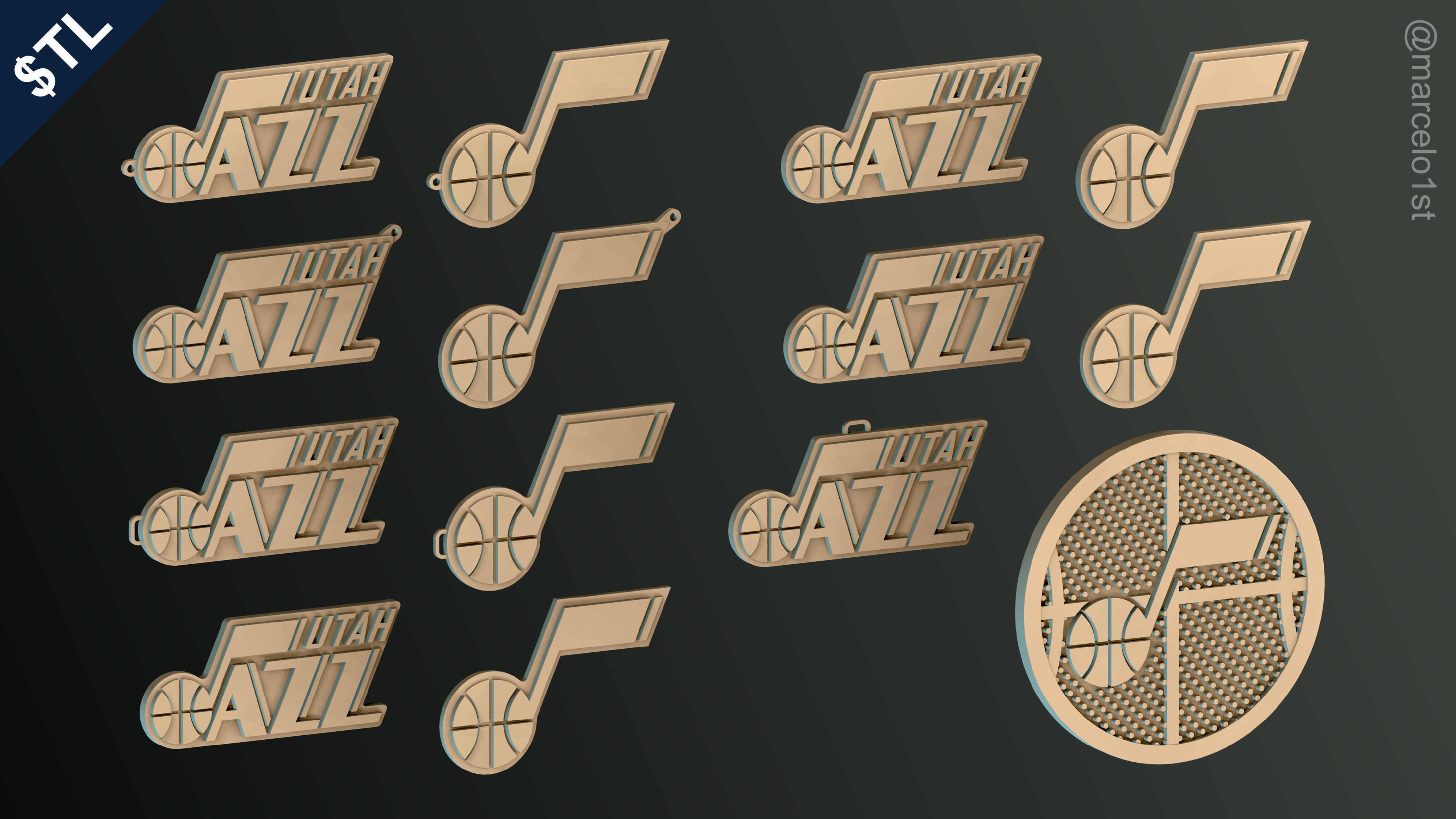 NBA NORTHWEST - Utah Jazz Pack 3D print model_35